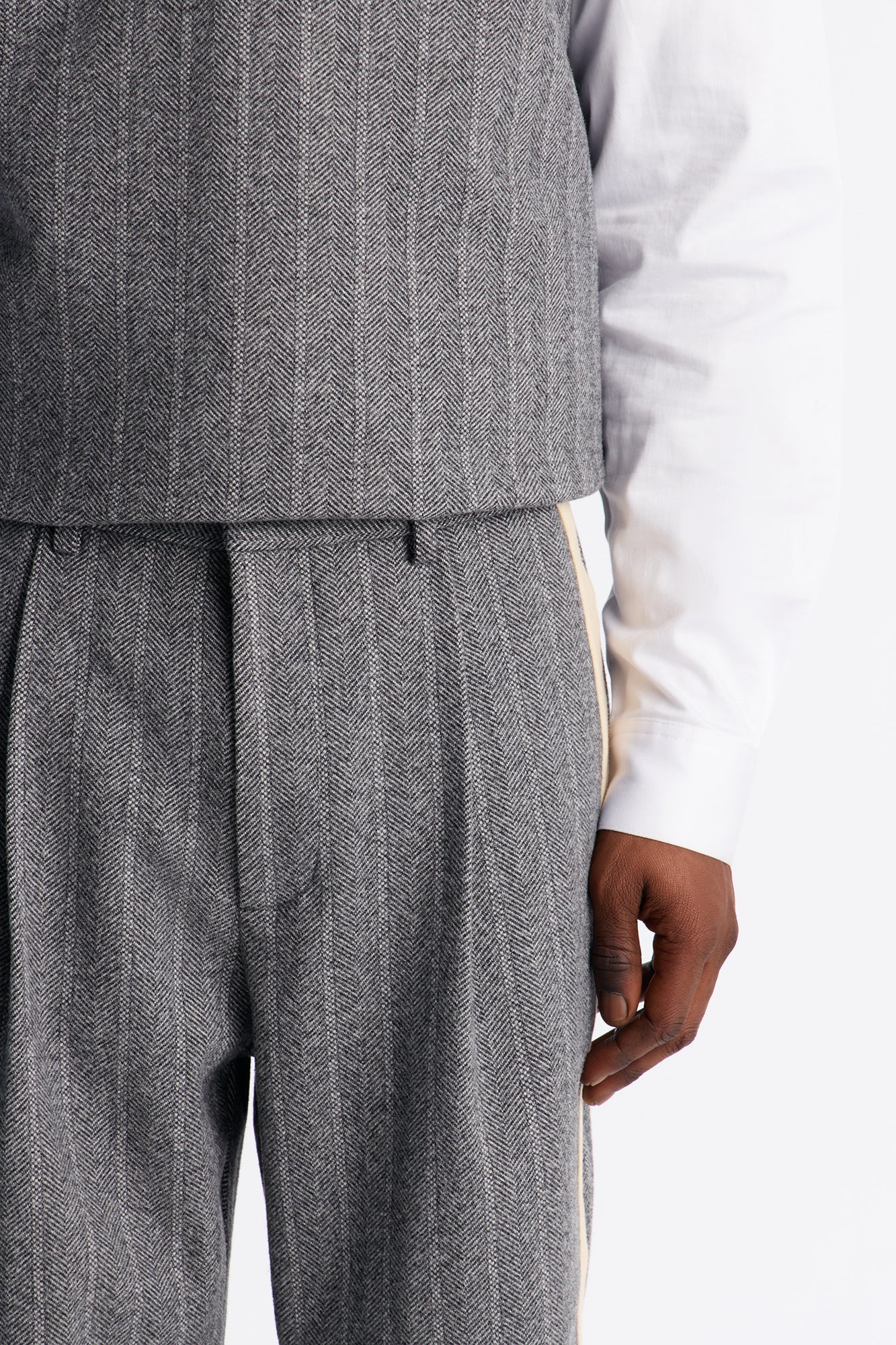 Straight Doheny Pleated Trouser - Grey