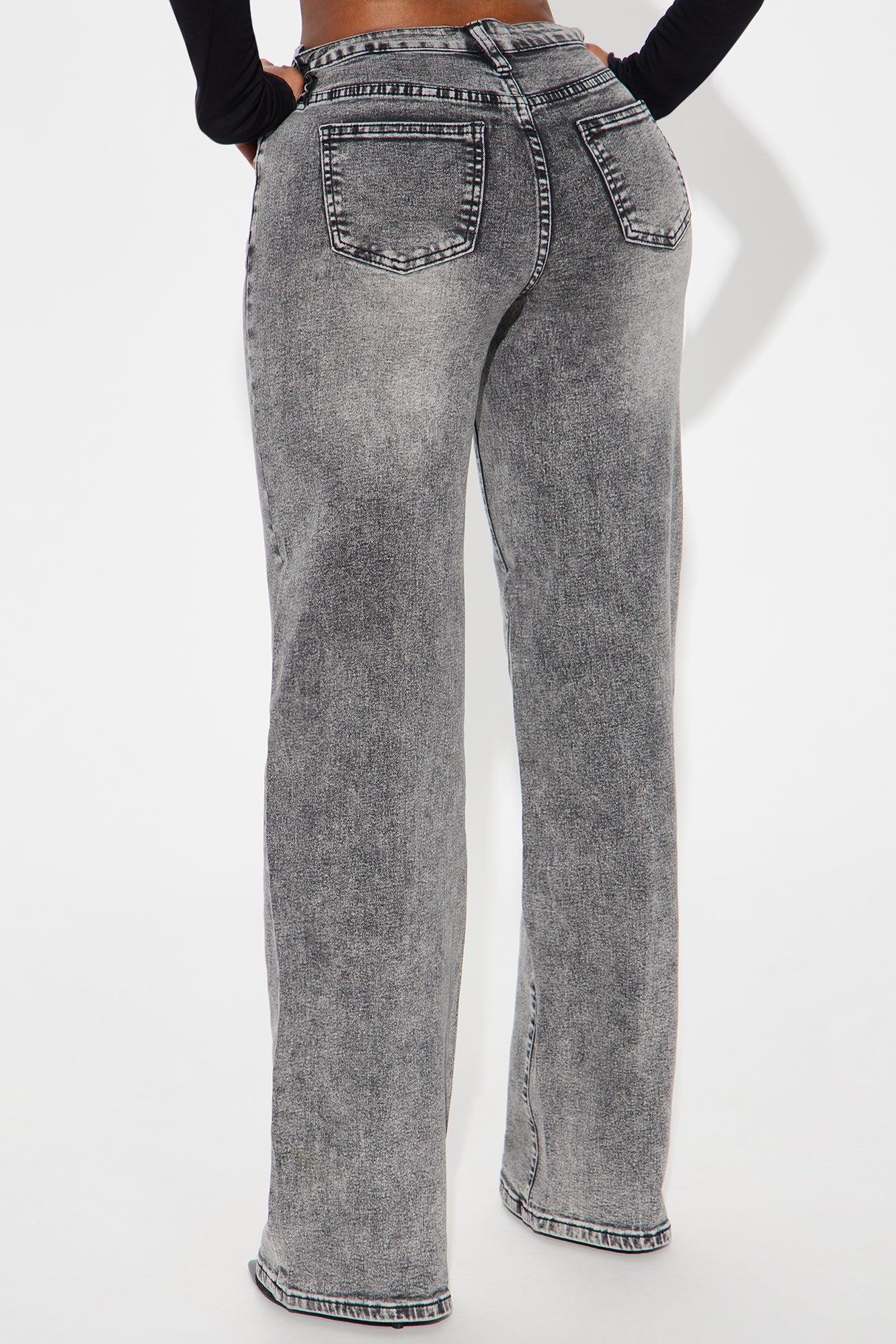 Vita Low Waist Stretch Baggy Jeans - Grey