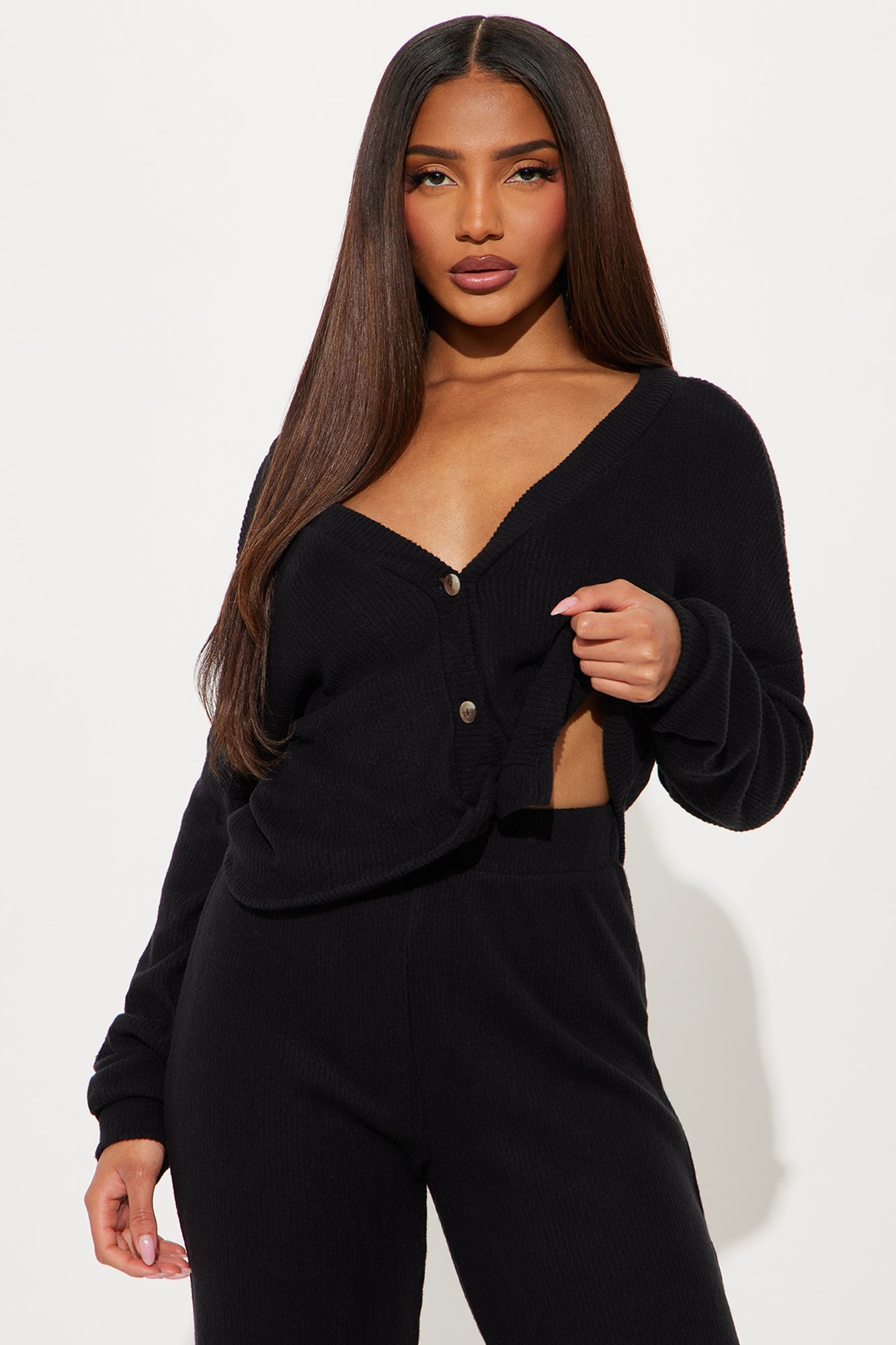 Cozy N Chill Pant Set - Black