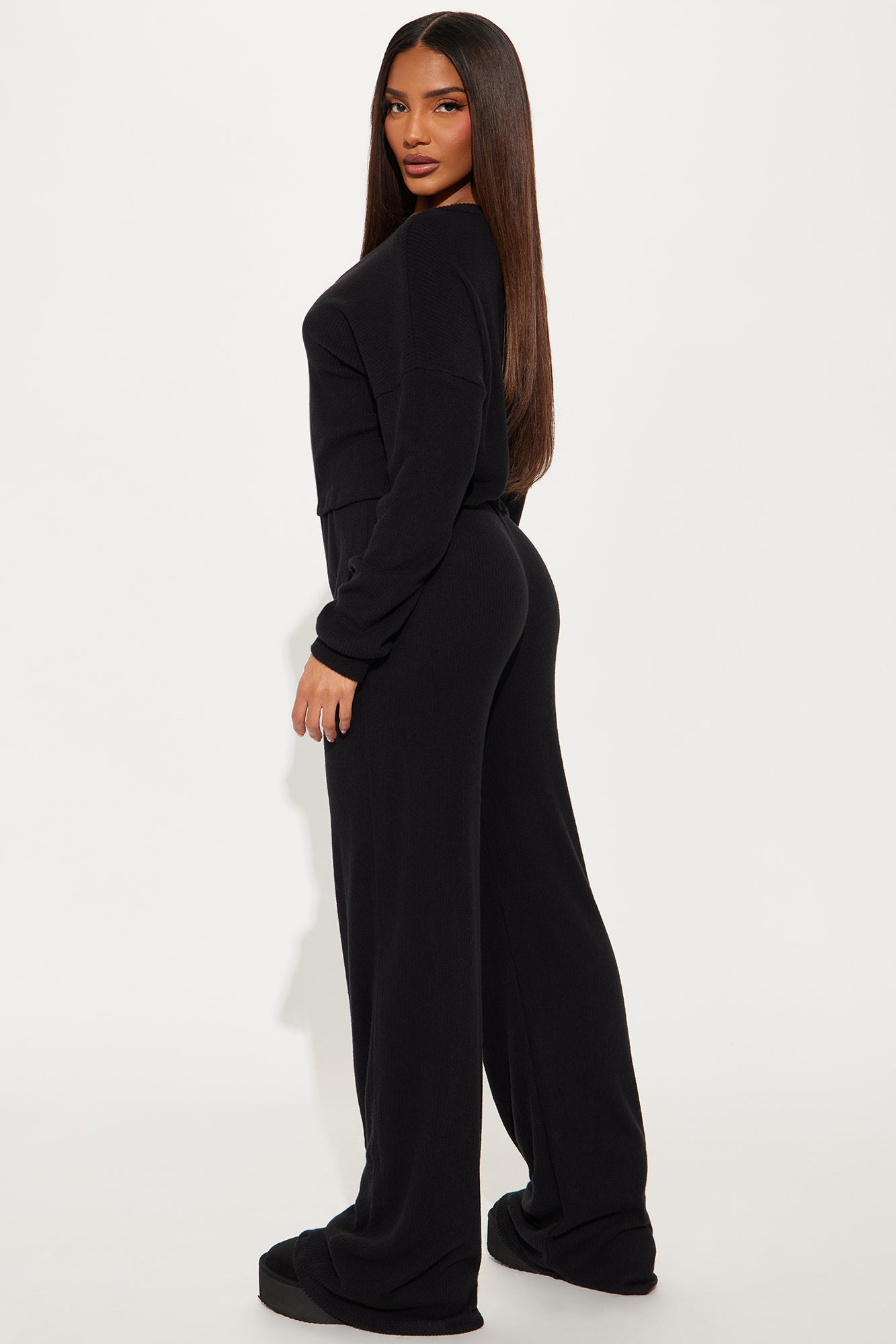 Cozy N Chill Pant Set - Black