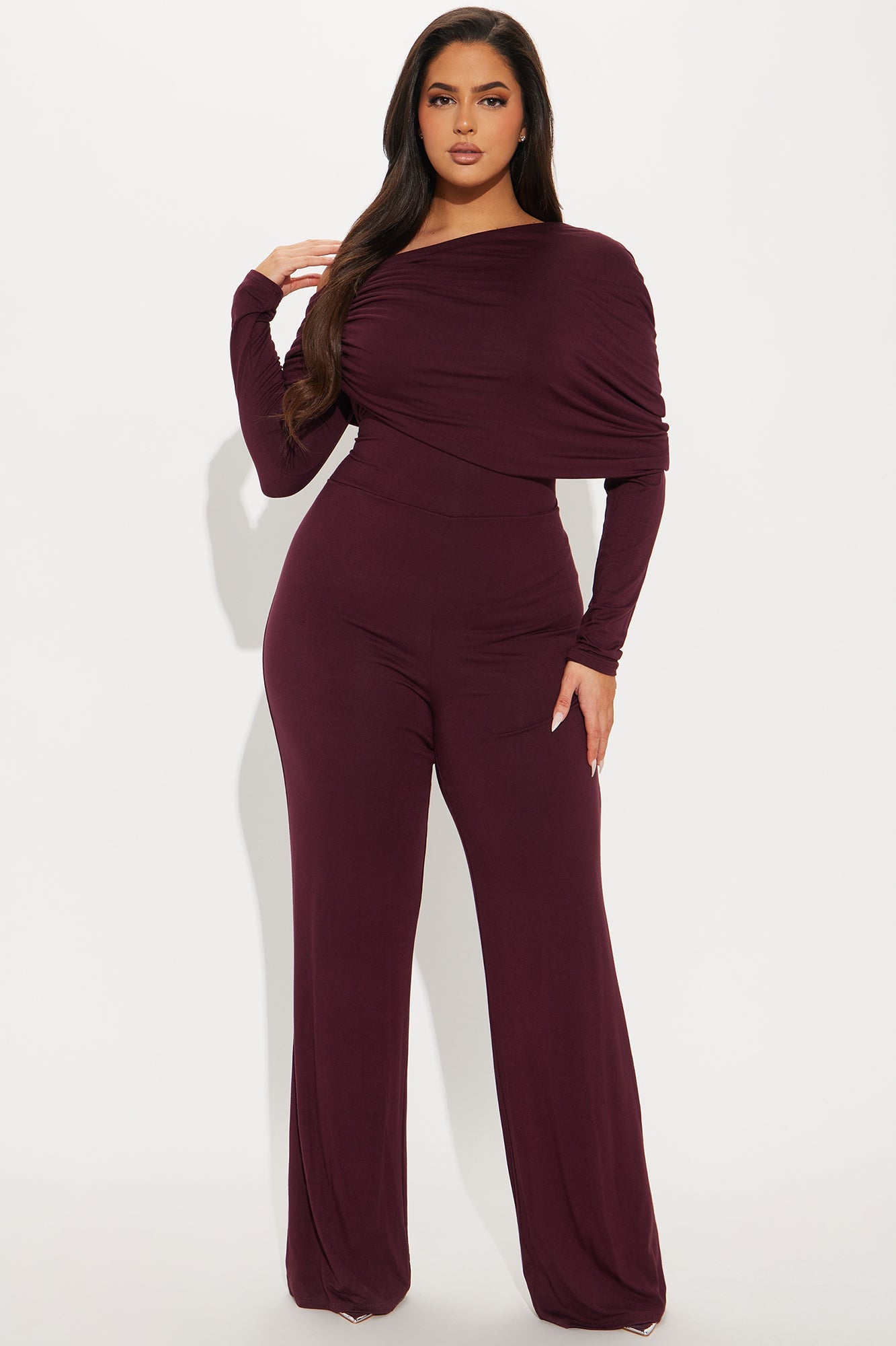 Getting To Know You Jumpsuit - Plum