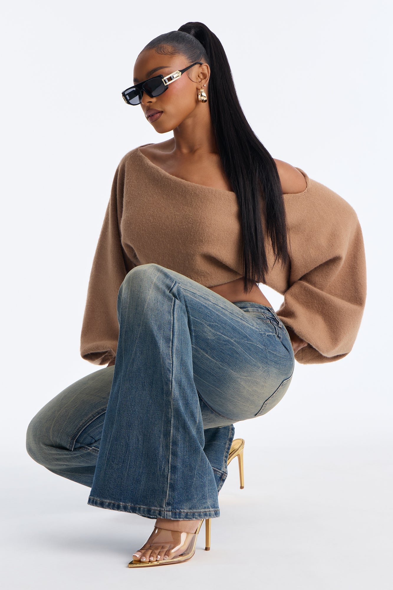 Almeda Low Rise Tinted Flare Jeans - Vintage Wash