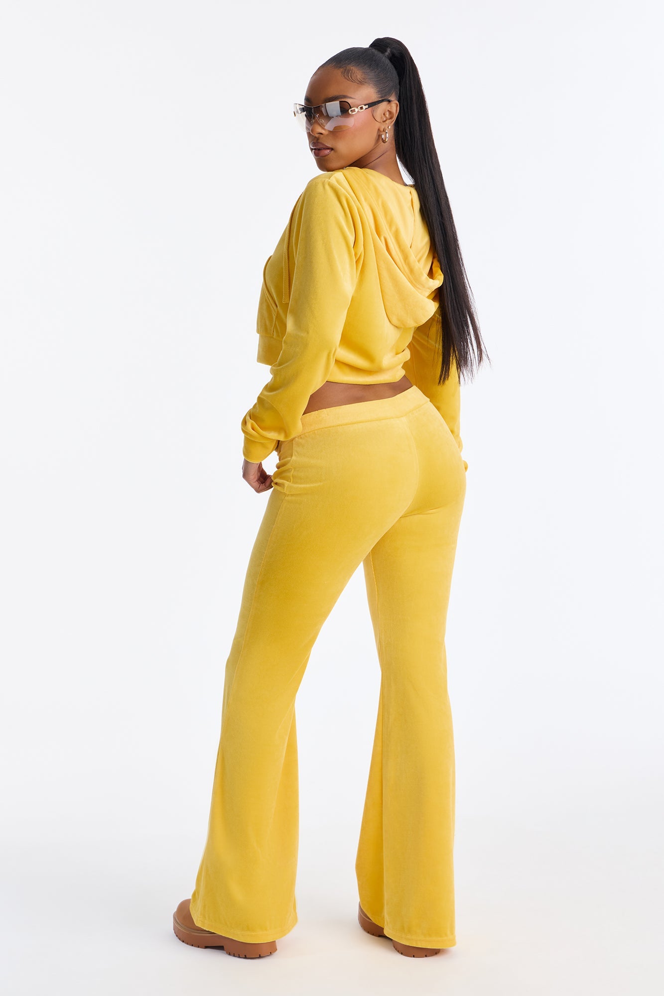 The Original Trendsetter Low Rise Velour Set - Yellow