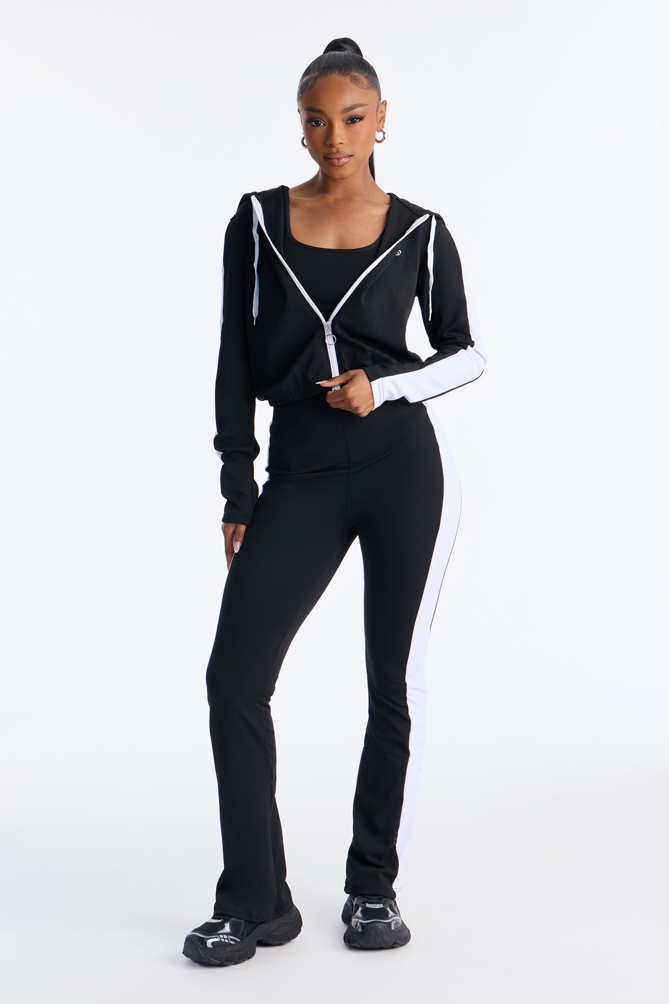 Your Everyday Seamless 2 Piece Jumpsuit Set - Black