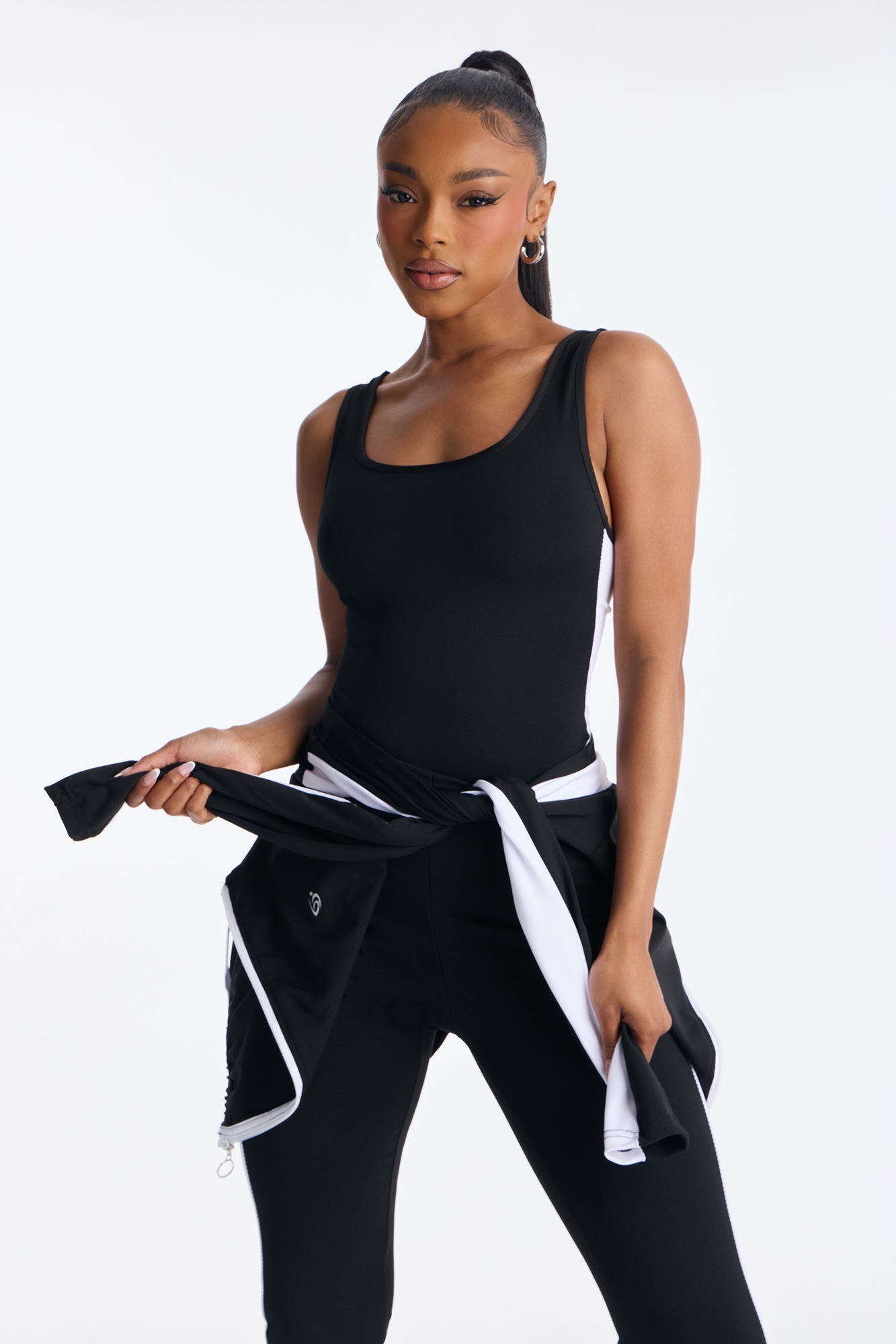 Your Everyday Seamless 2 Piece Jumpsuit Set - Black