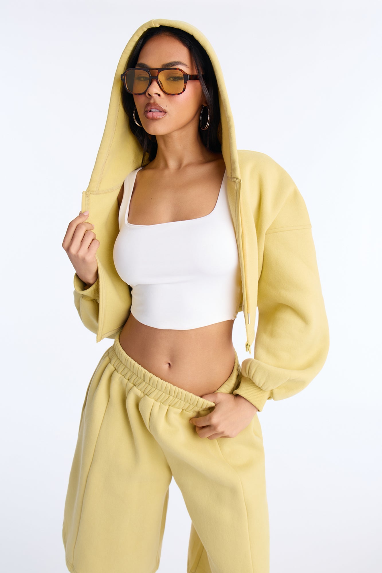 Wake Up Check Fleece Jort Set - Green