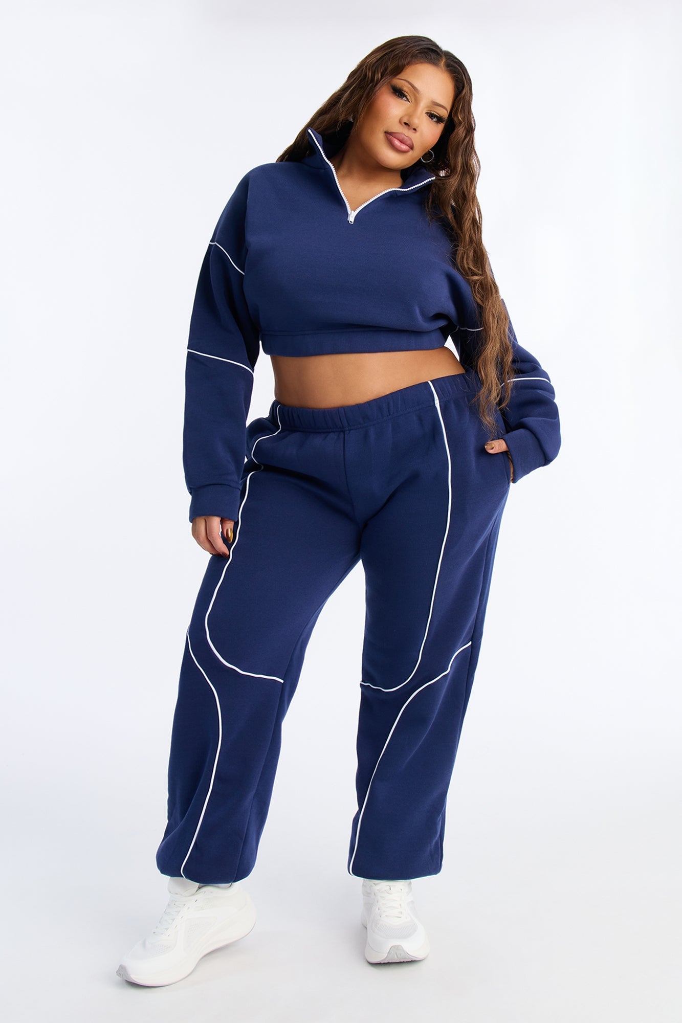Weekend Chill Fleece Jogger Pant Set - Navy