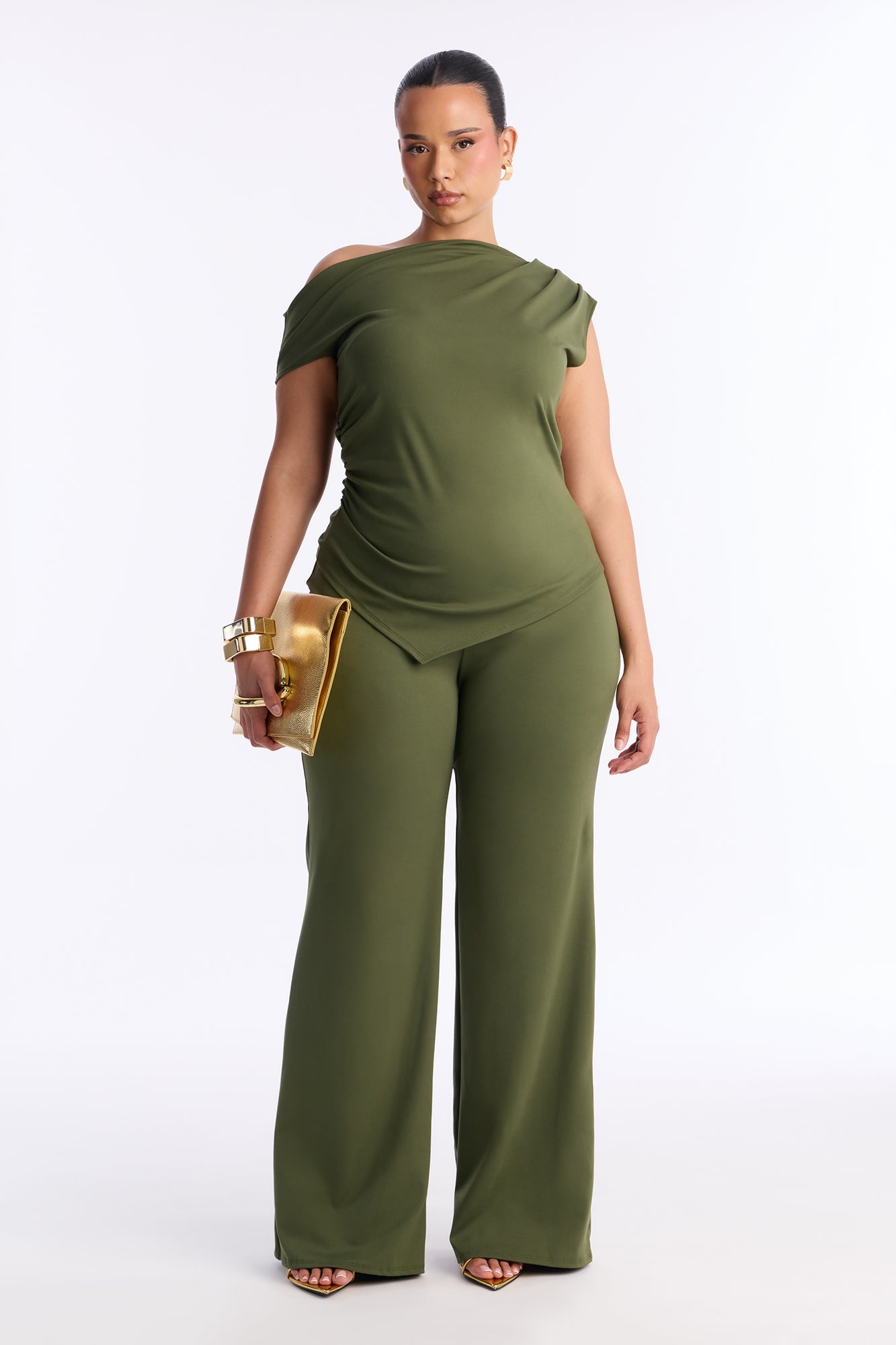 Aspen Straight Leg Pant Set - Olive