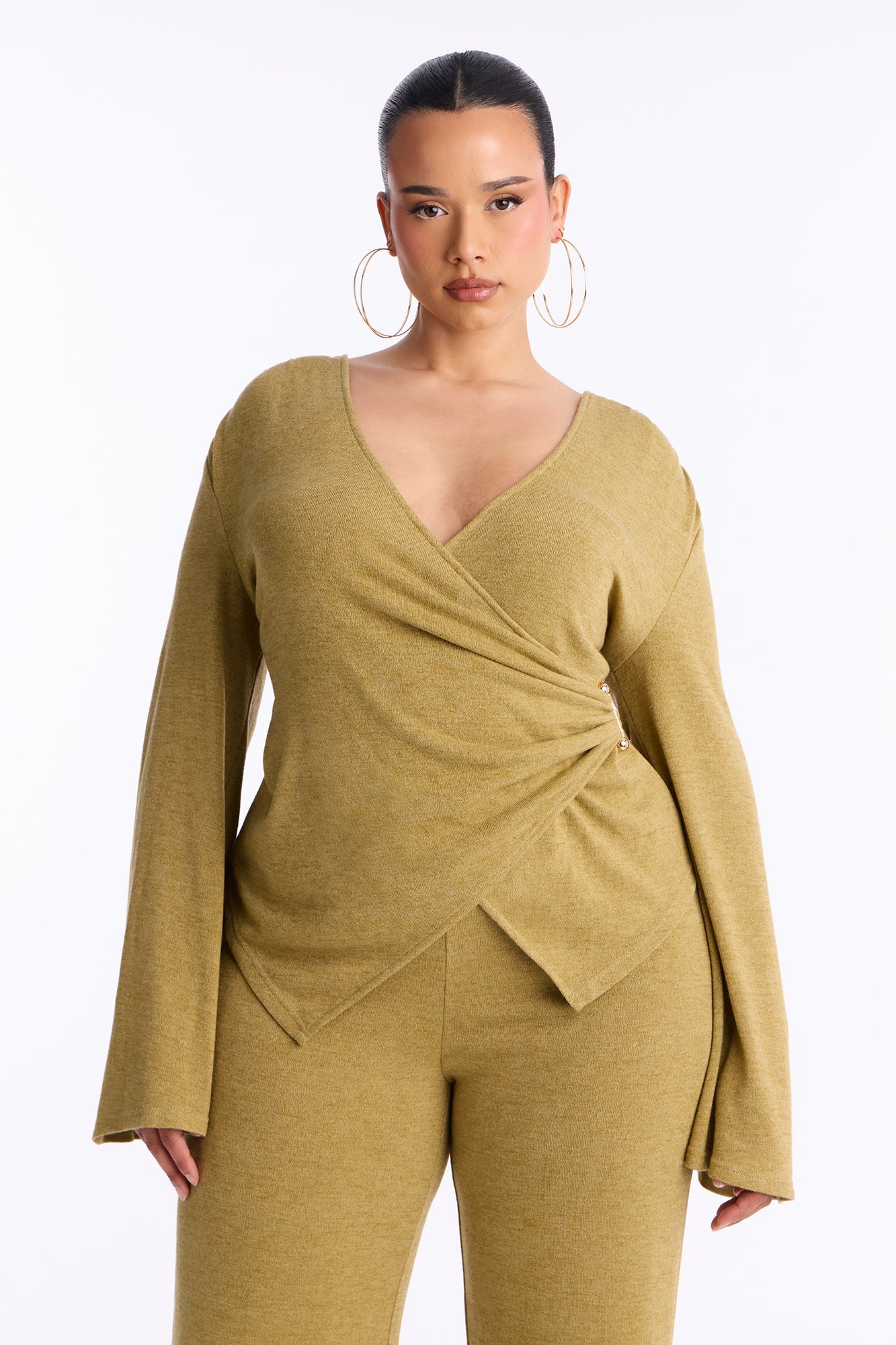Bailey Flare Leg Pant Set - Green
