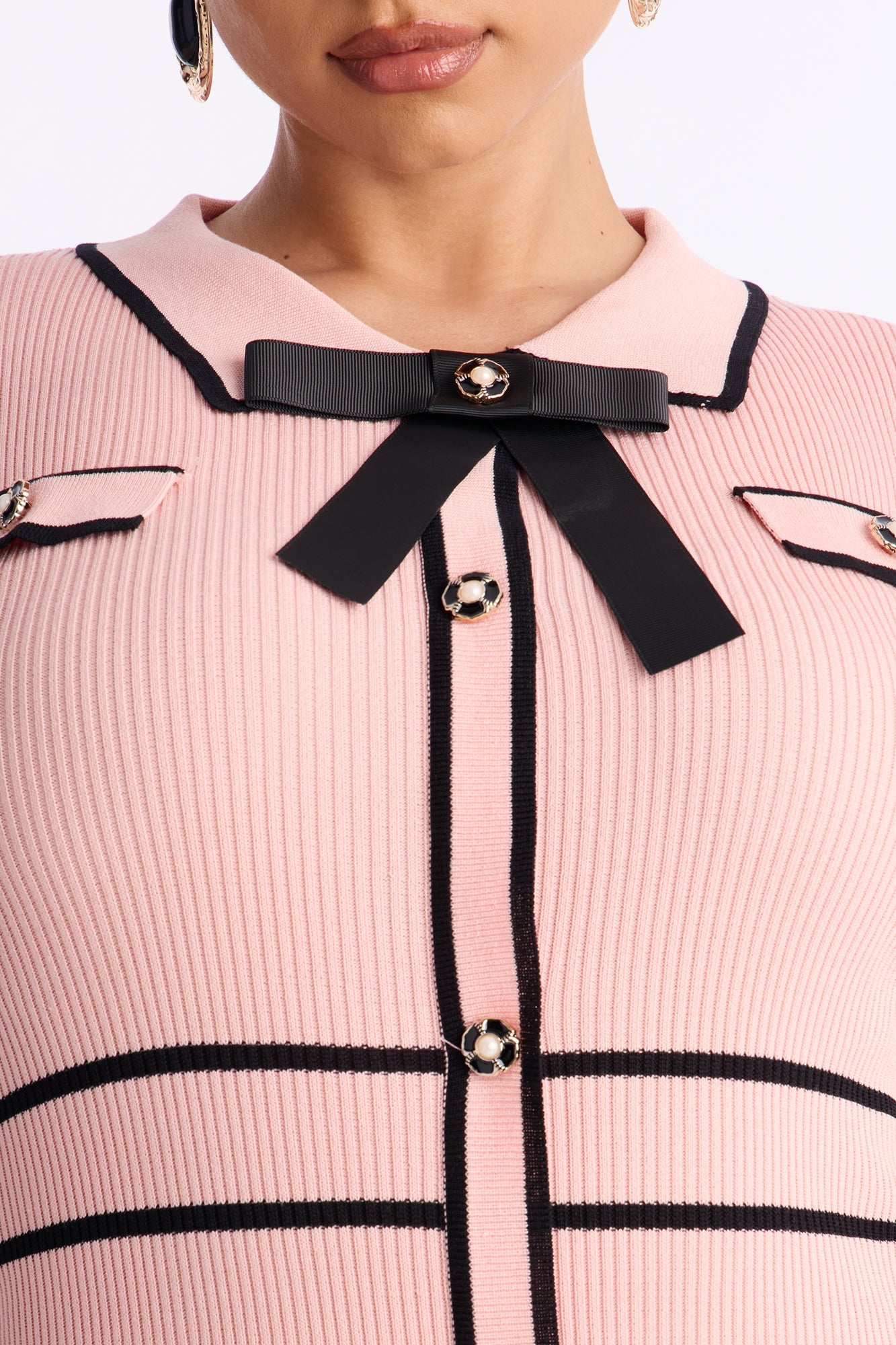Zhadie Sweater Midi Dress - Pink/combo