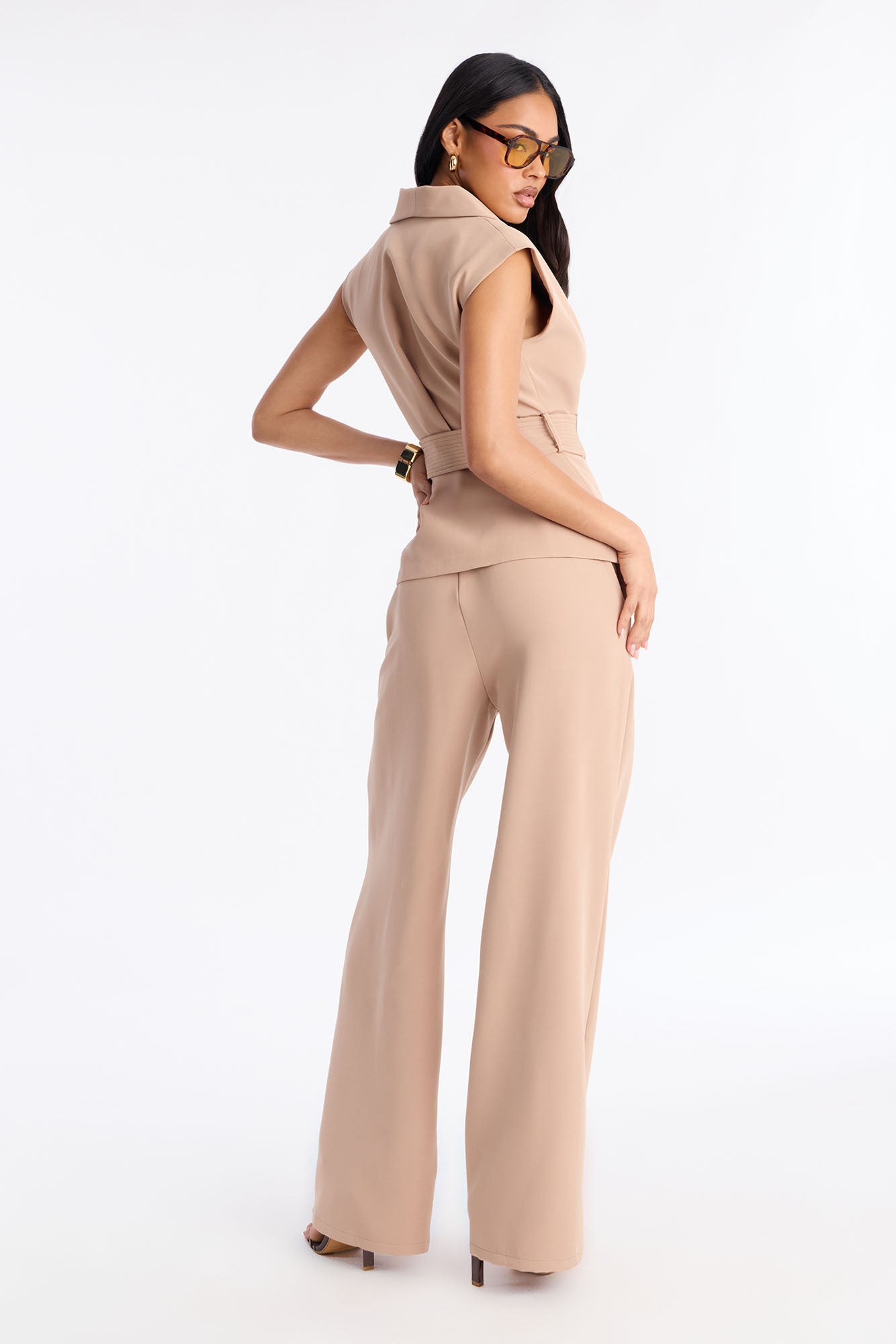 Defining Moves Vest Pant Set - Nude