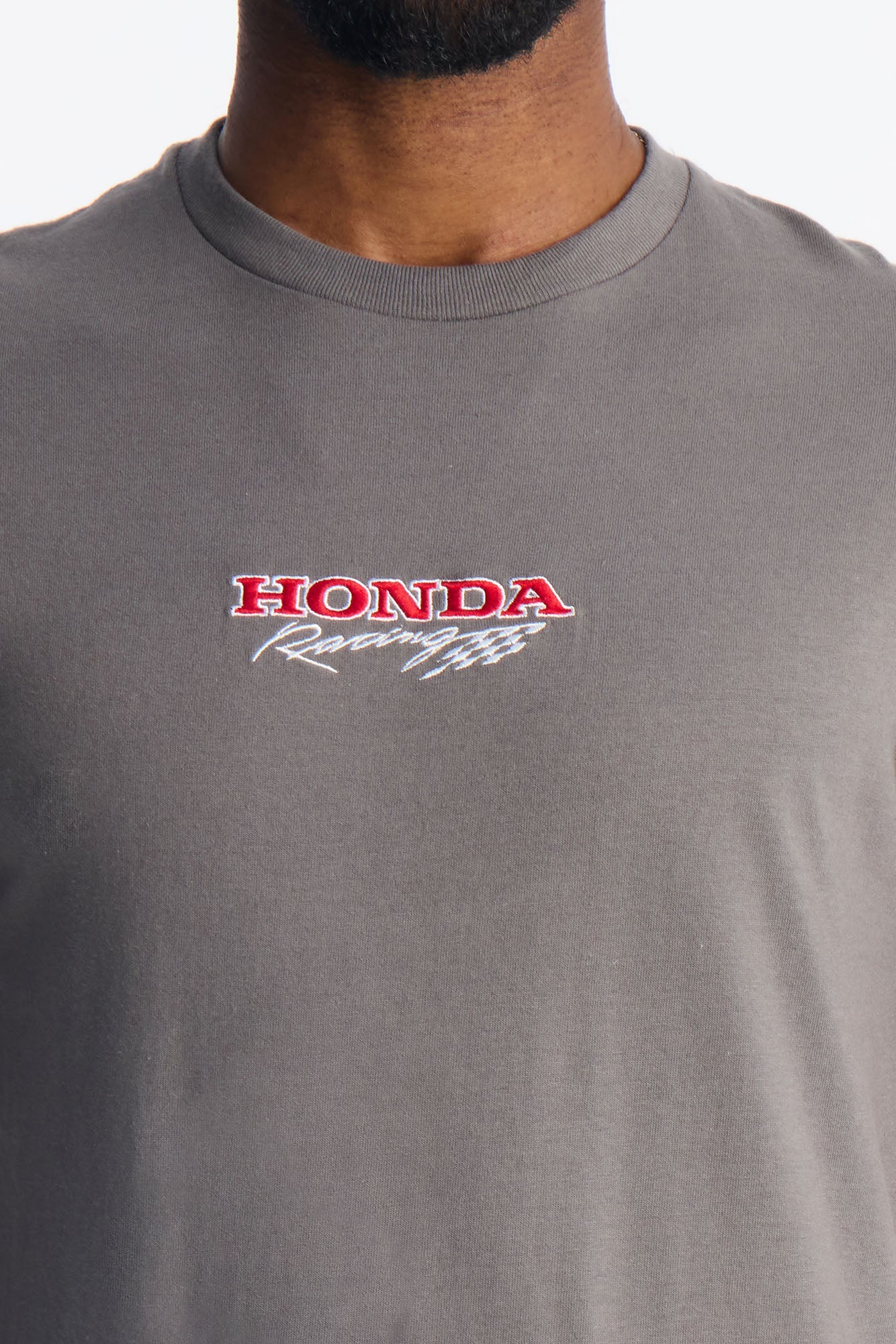 Honda Racing Embroidery Short Sleeve Tee - Charcoal