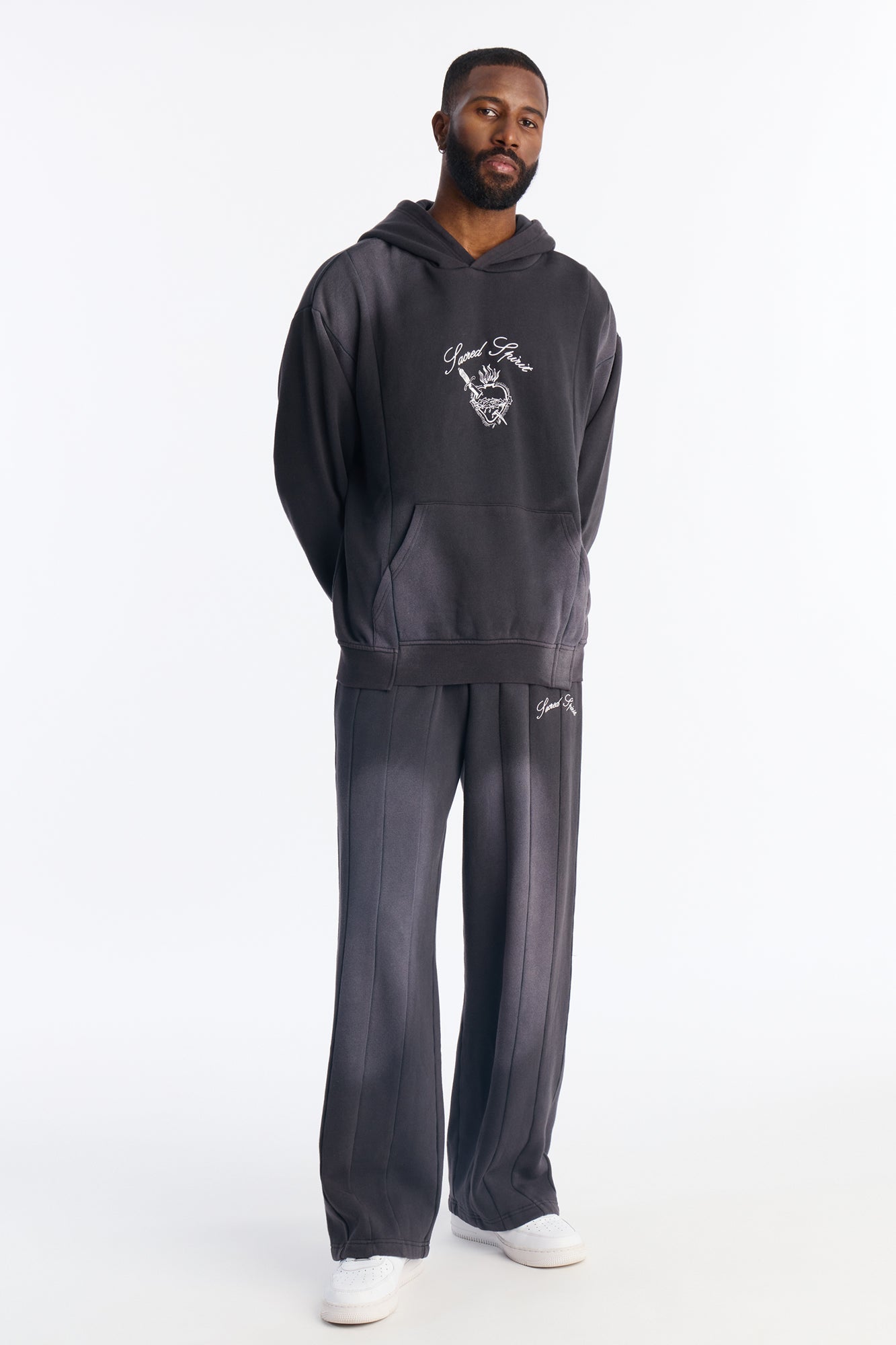 Sacred Spirit Washed Hoodie - Black Wash