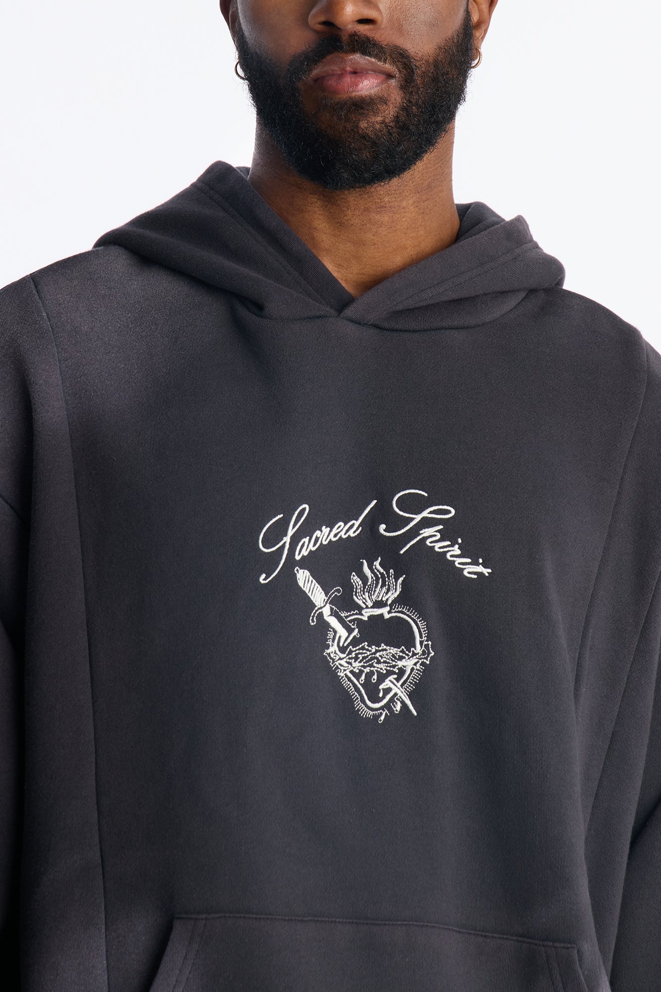 Sacred Spirit Washed Hoodie - Black Wash