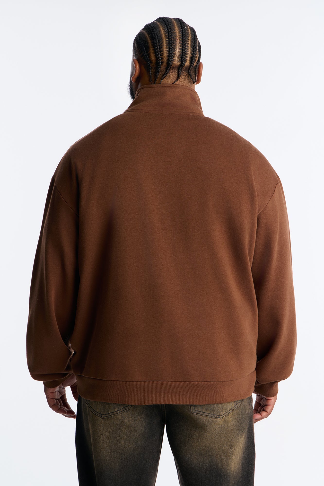 Built For Success Quarter Zip Sweatshirt - Chocolate