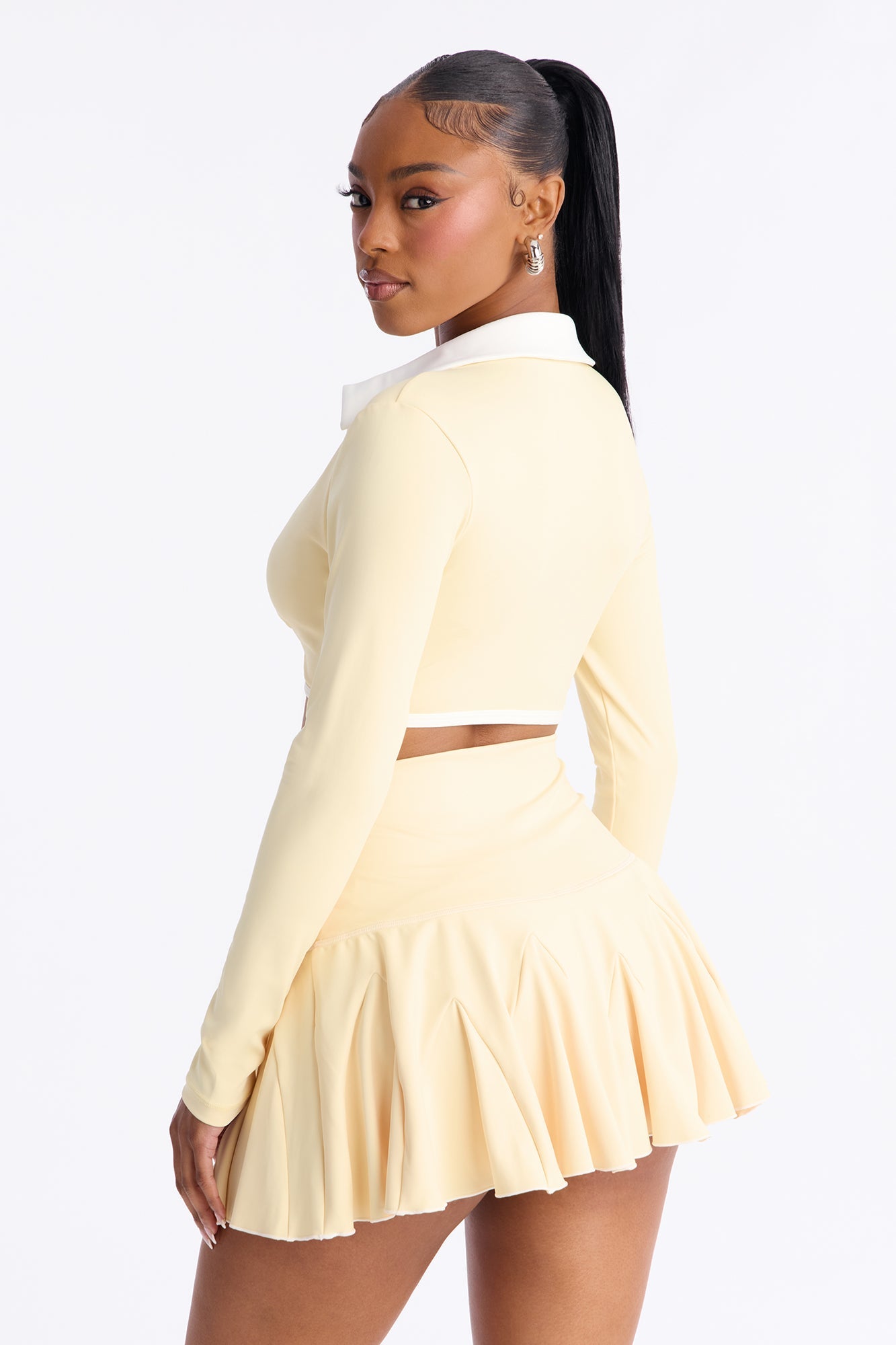 Betsy Pleated Mini Skirt Set - Yellow