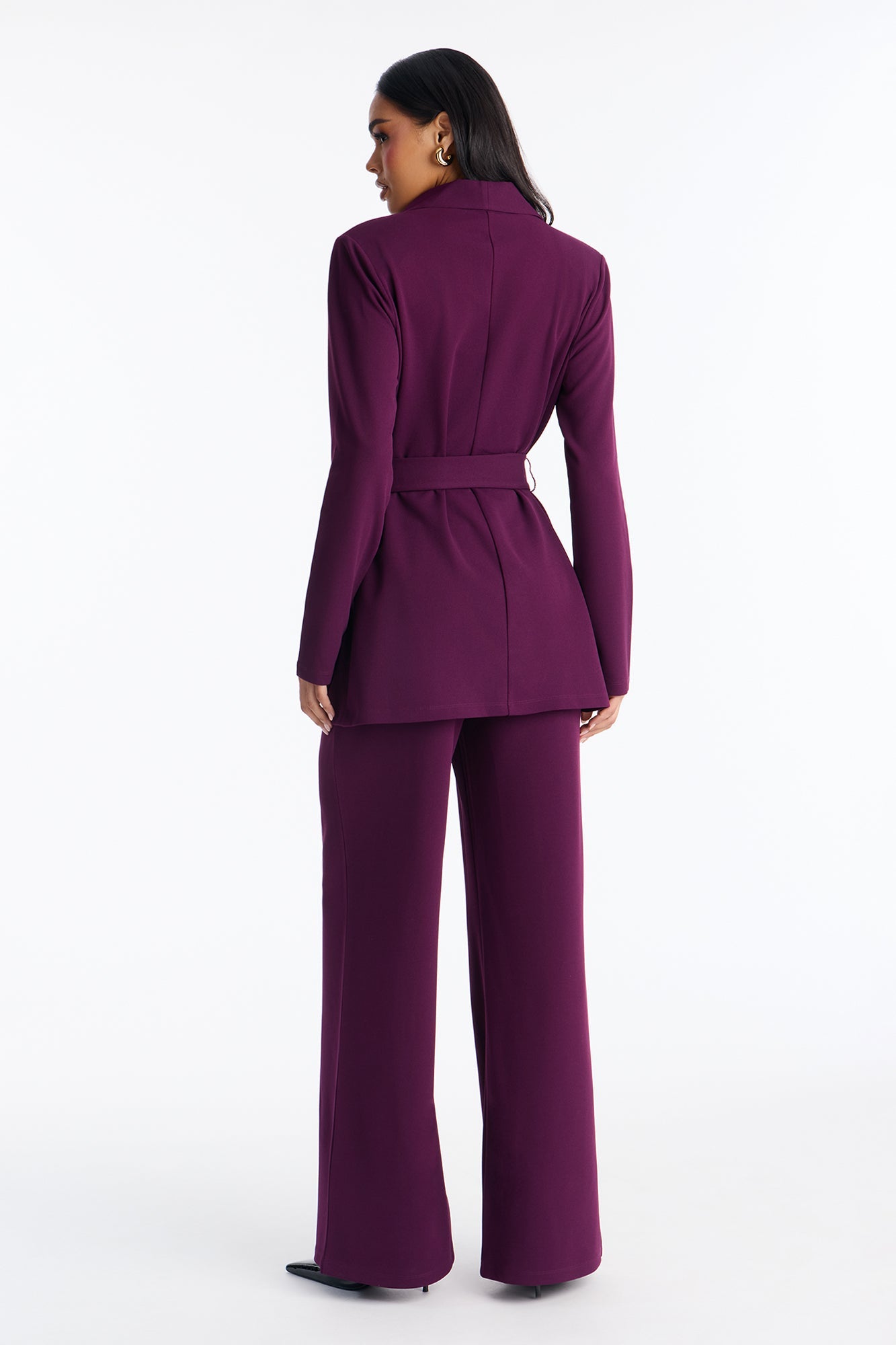 CEO Vibes Blazer Set - Plum