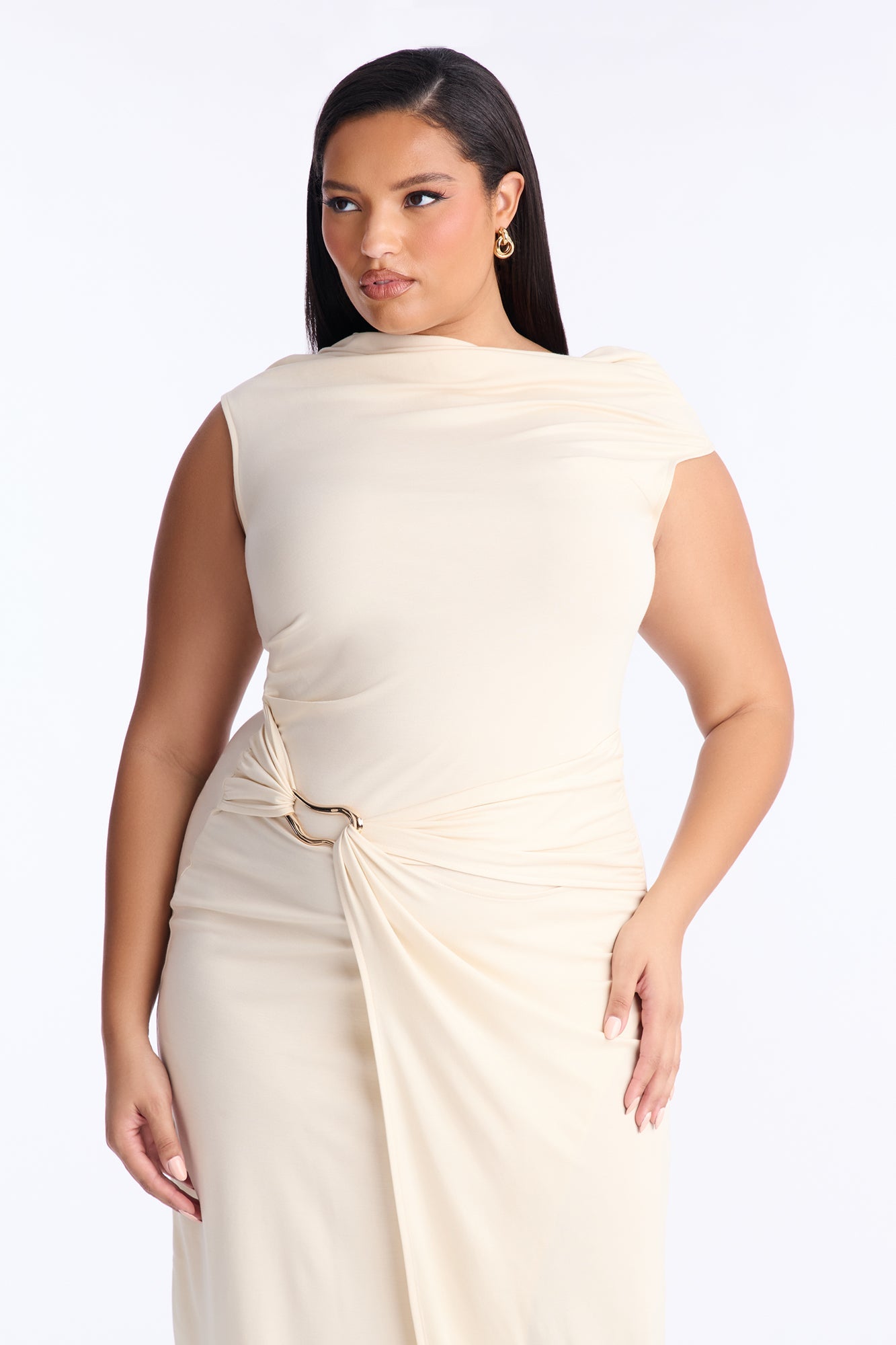 Brianna Hardware Maxi Dress - Cream