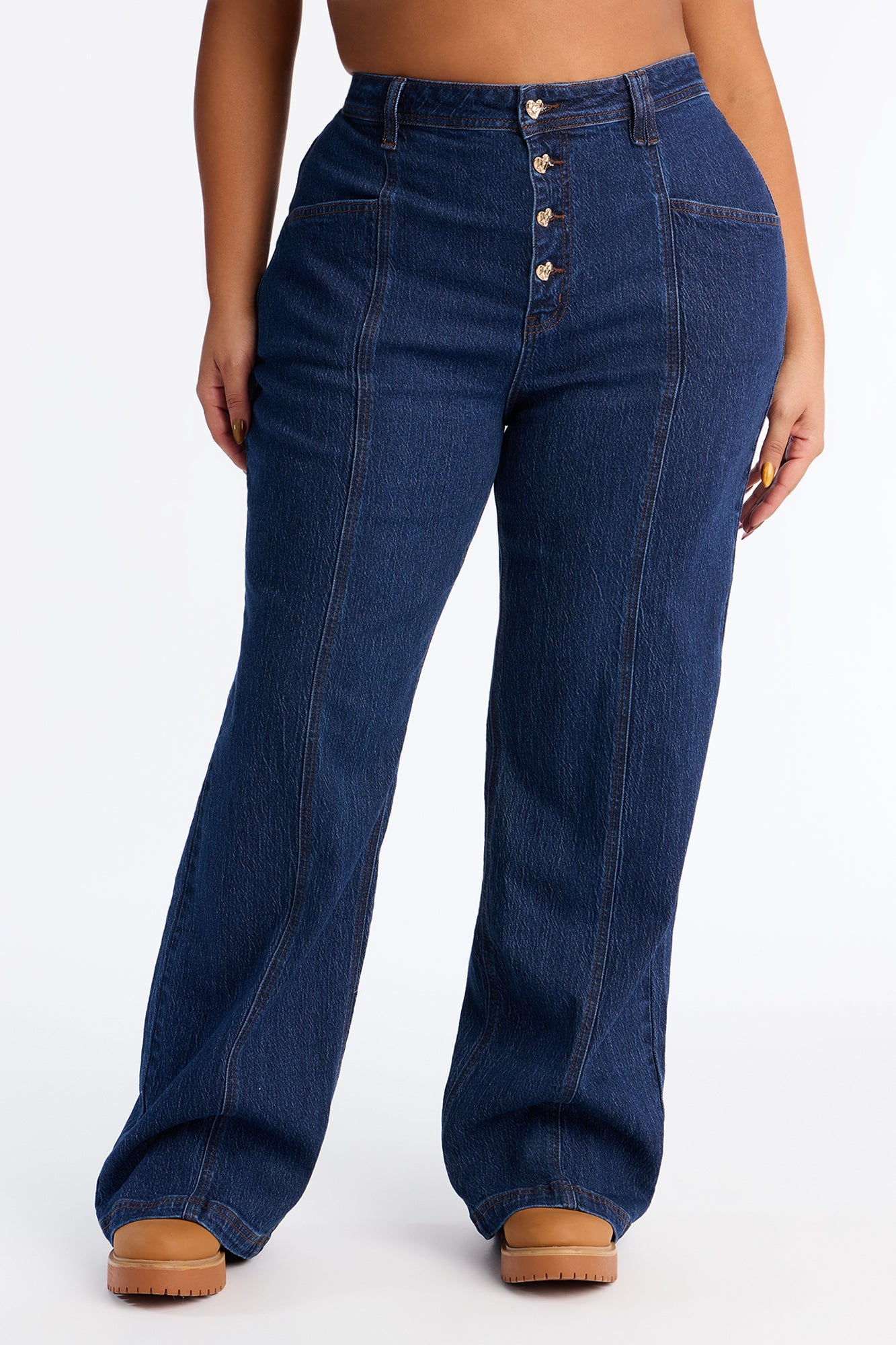 Lost In Love Stretch Straight Leg Jeans - Dark Wash