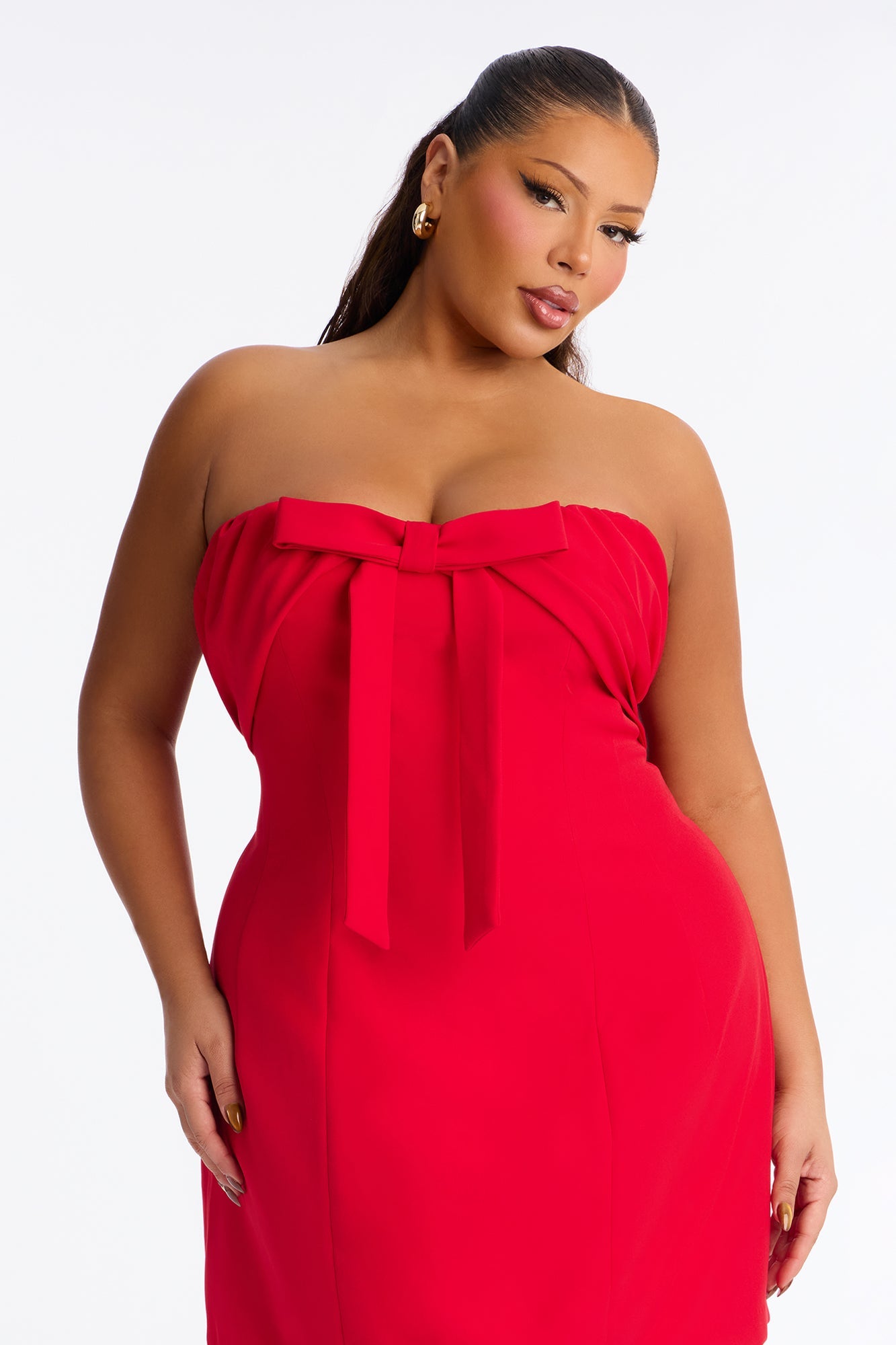 Sallie Strapless Mini Dress - Red