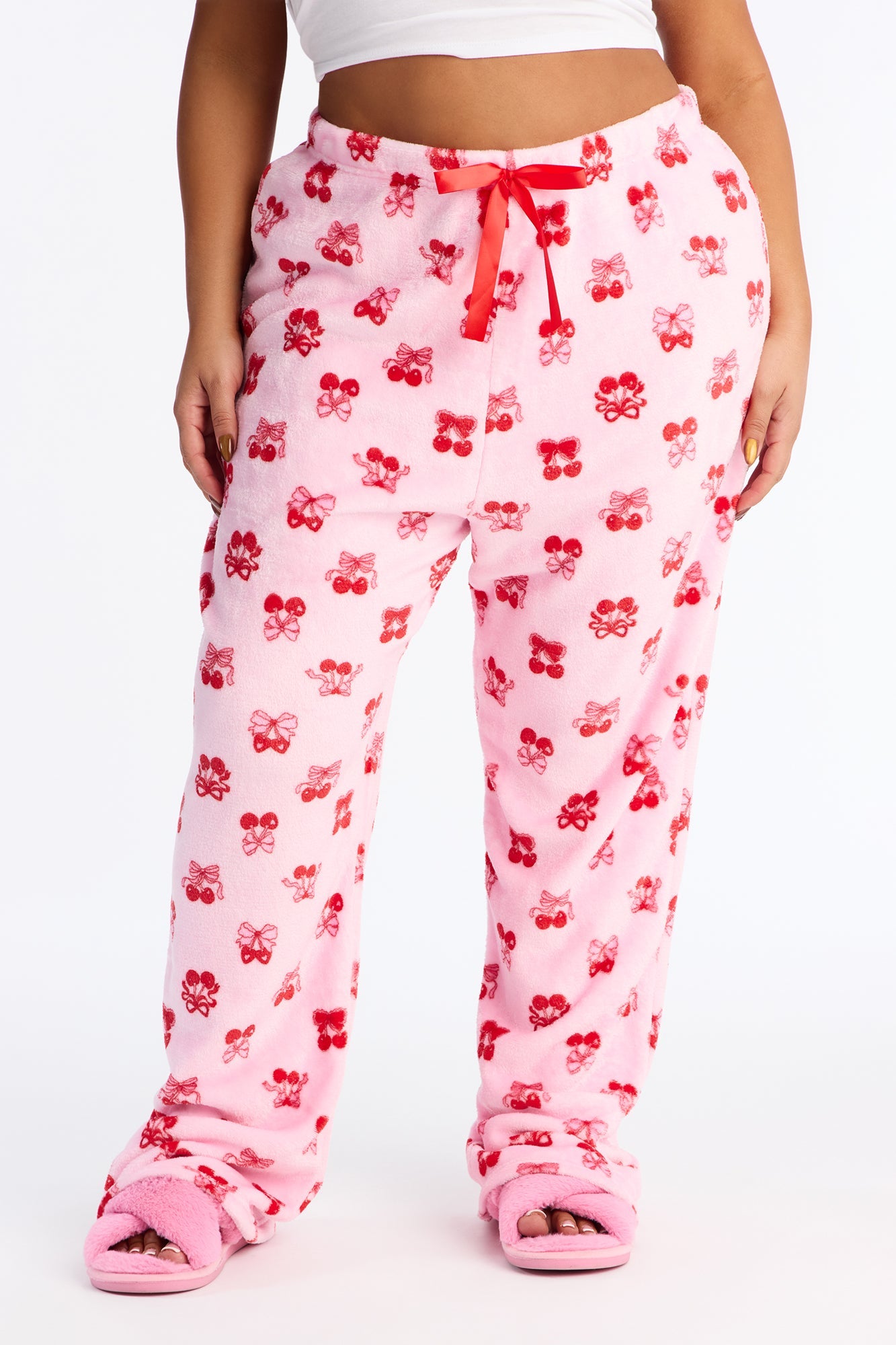 Very Cherry Plush PJ Pants - Pink/combo
