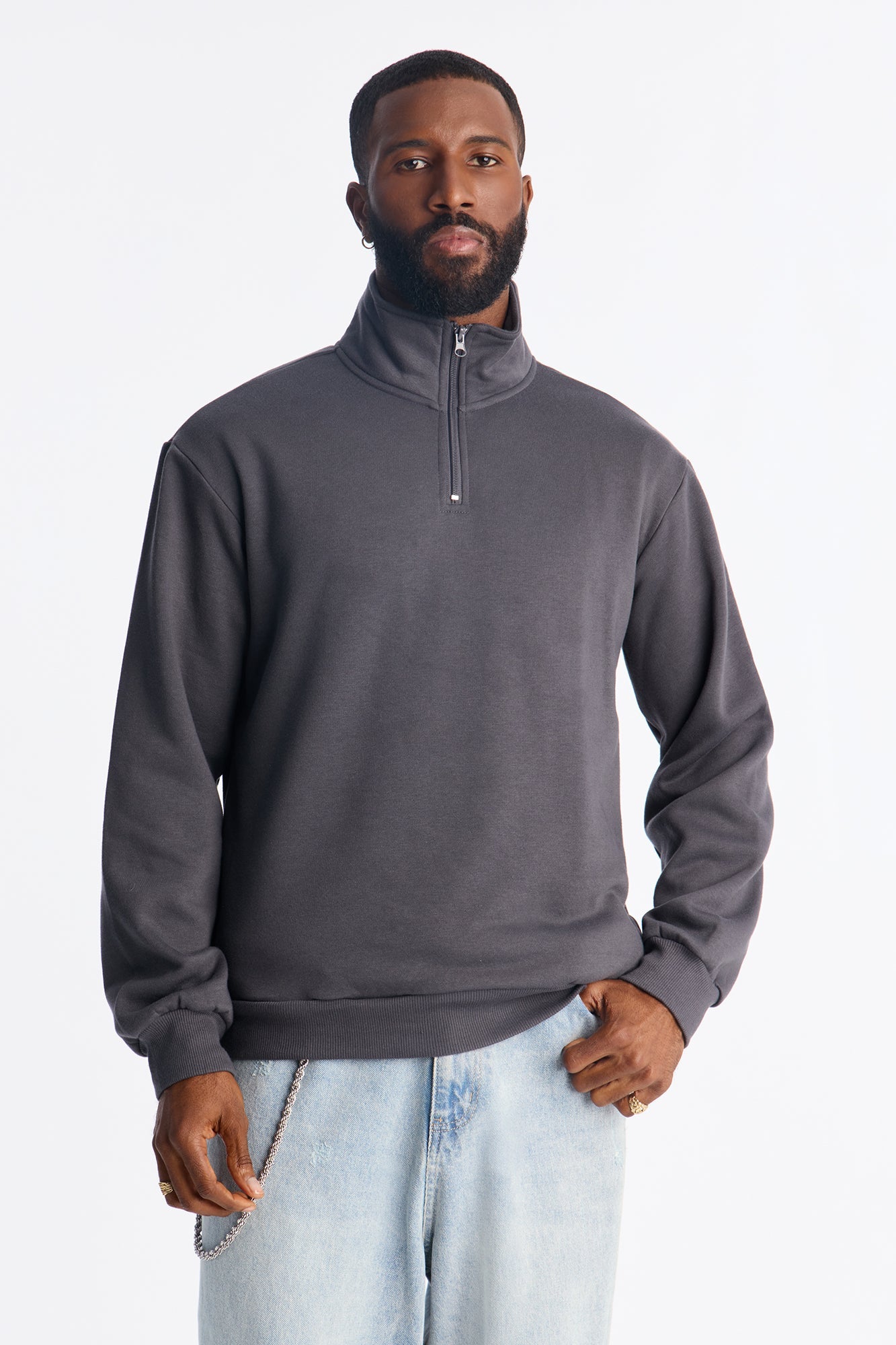 Built For Success Quarter Zip Sweatshirt - Charcoal