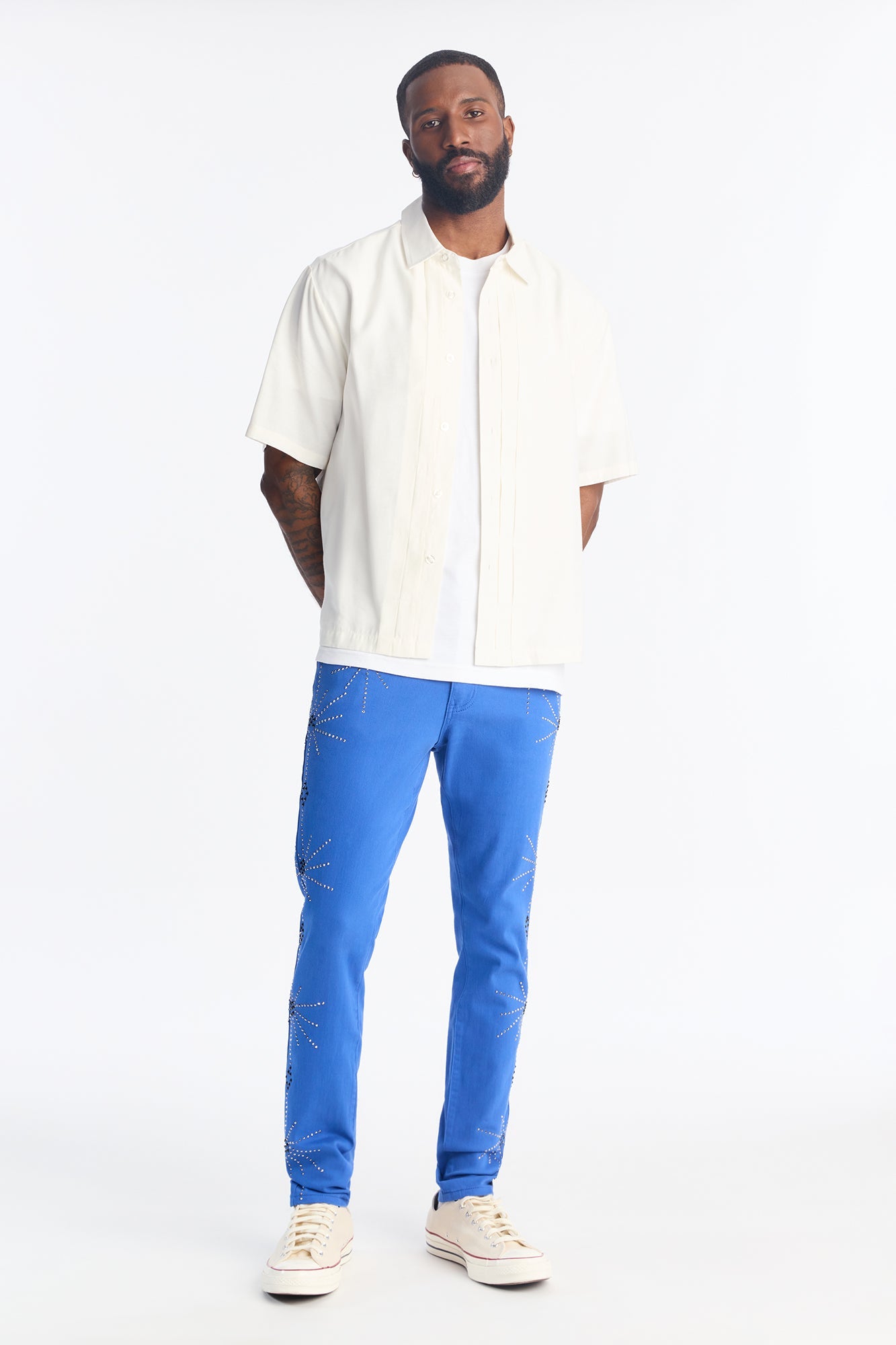 Skinny Galaxy Mirage Embellished Pant - Blue