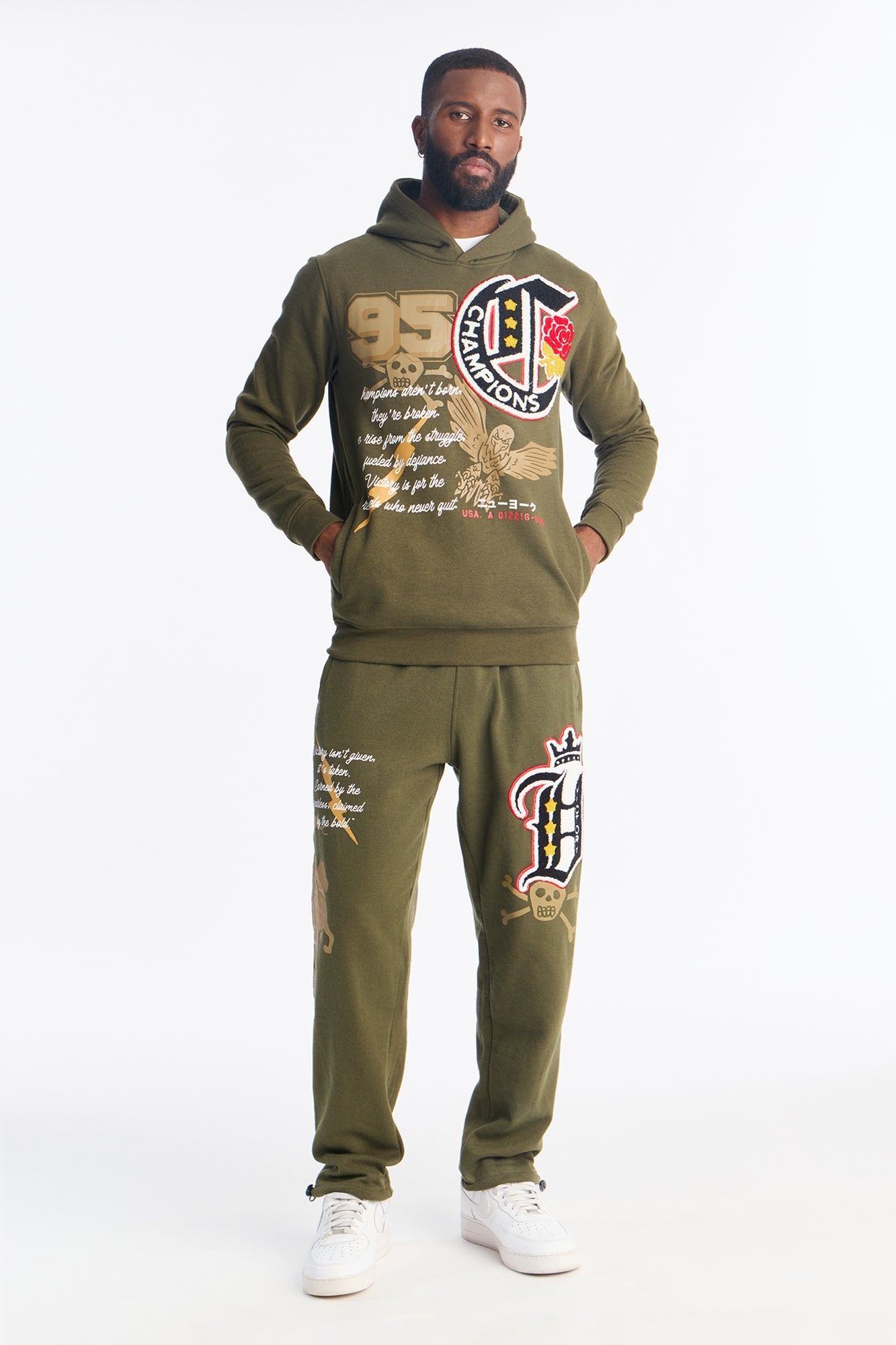 Self Made Champion Patch Hoodie - Green