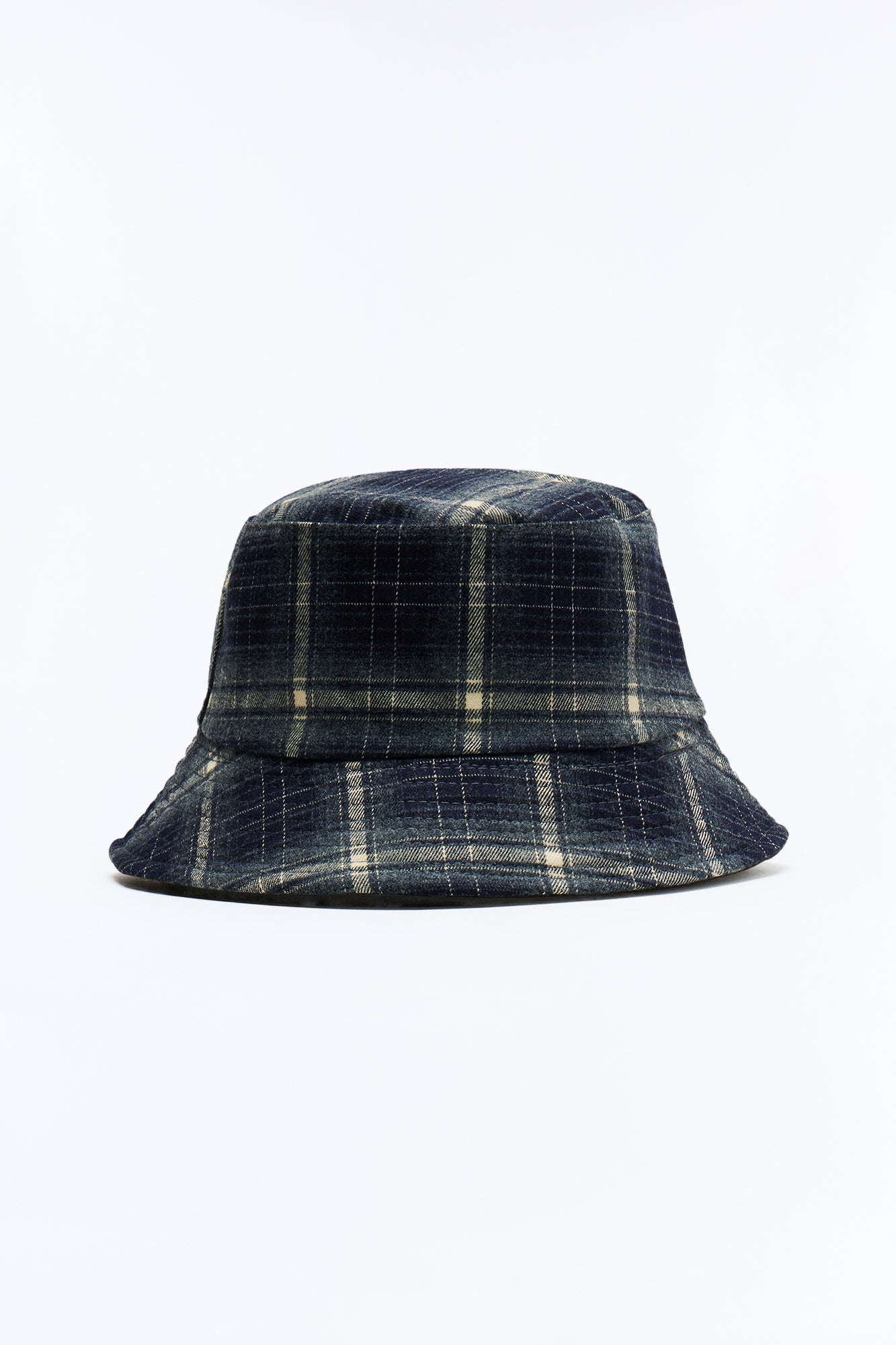Timeless Reversible Flannel Bucket Hat - Blue/combo