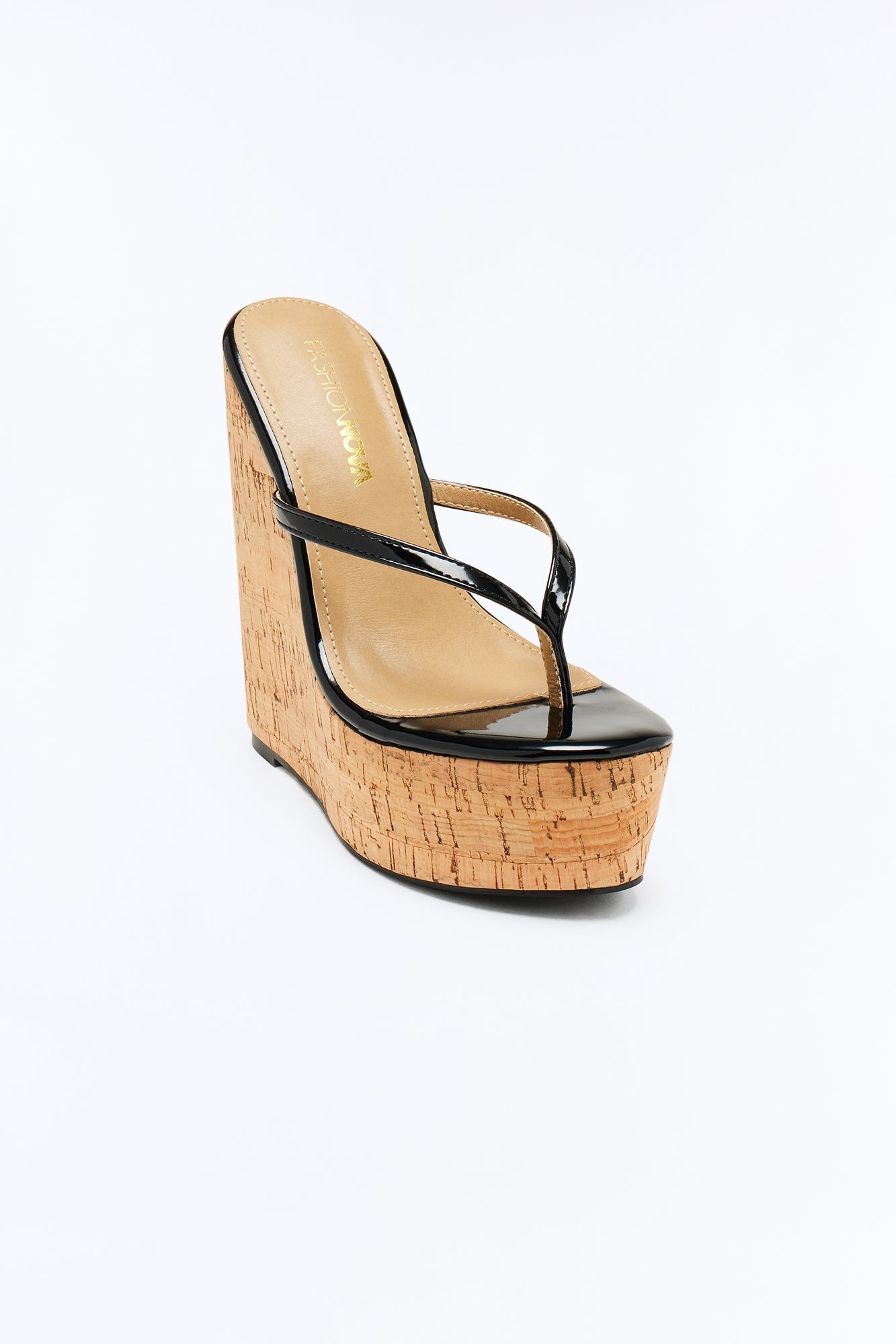 Kaleo Thong Platform Wedges - Black