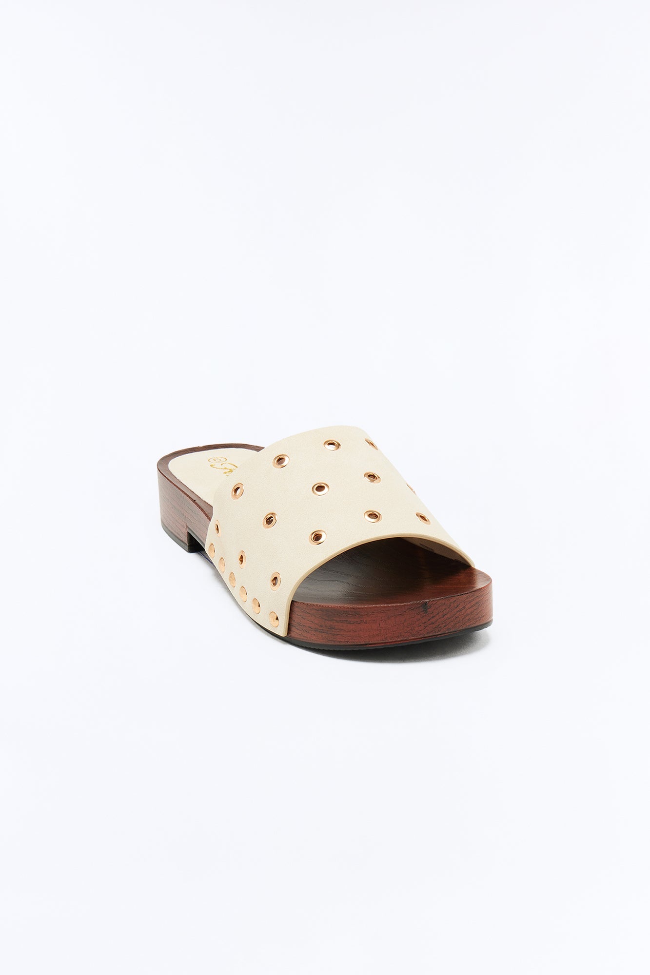 Payson Grommet Wood Sandals - Off White
