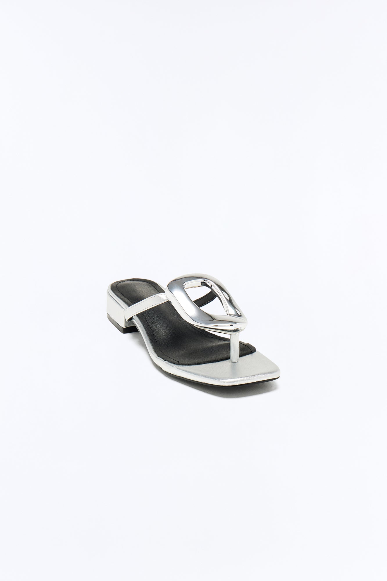 Montie Hardware Flip Flops - Silver
