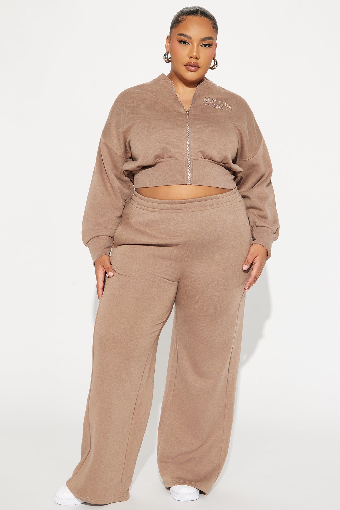 New York Fleece Pant Set - Mocha
