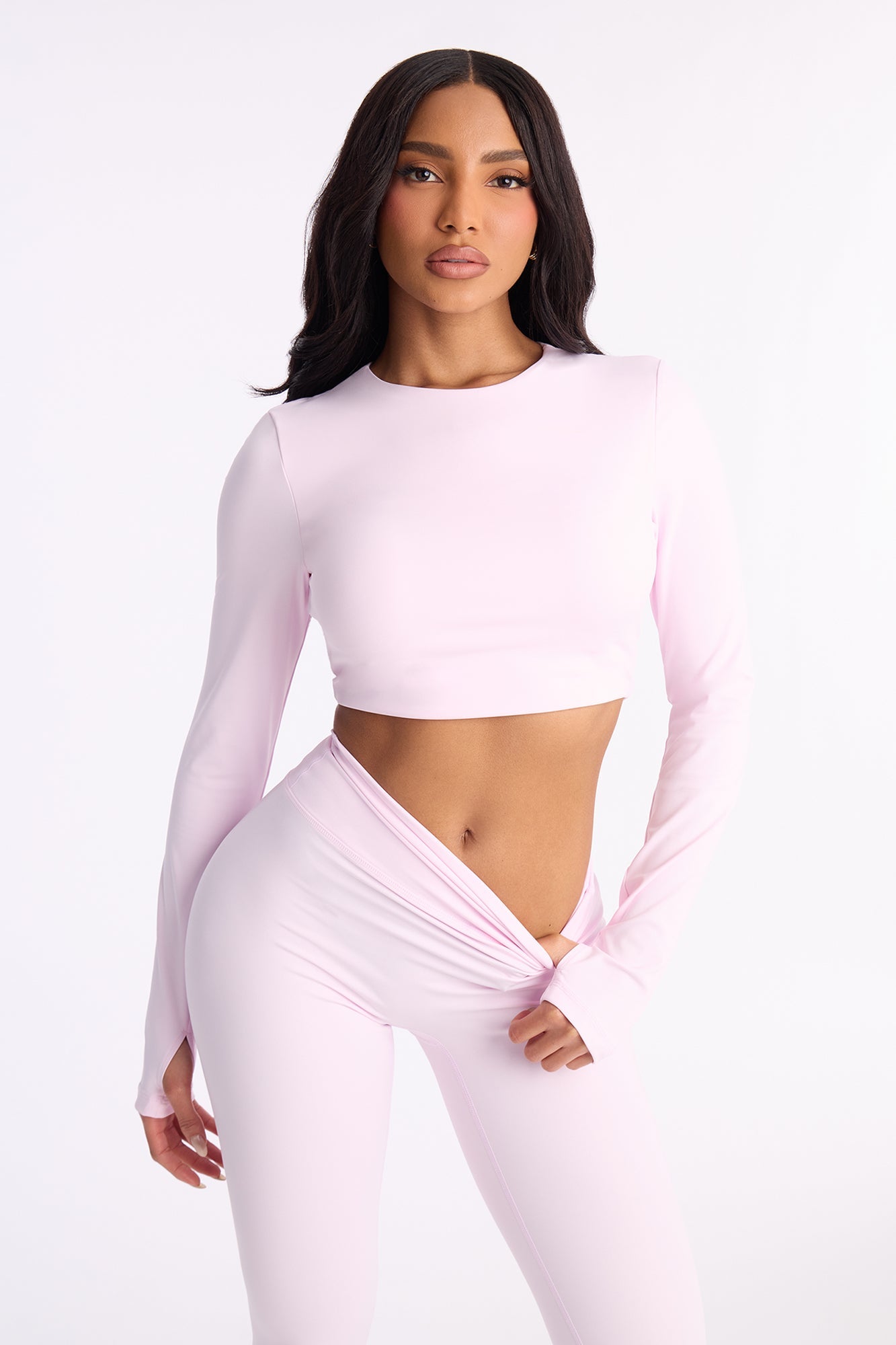 Sasha Open Back Ruched Legging Set - Pink
