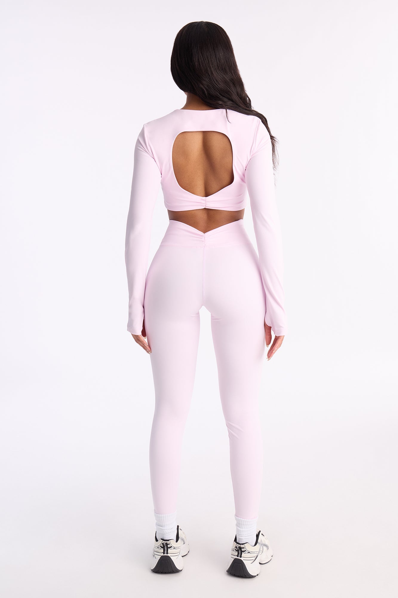 Sasha Open Back Ruched Legging Set - Pink