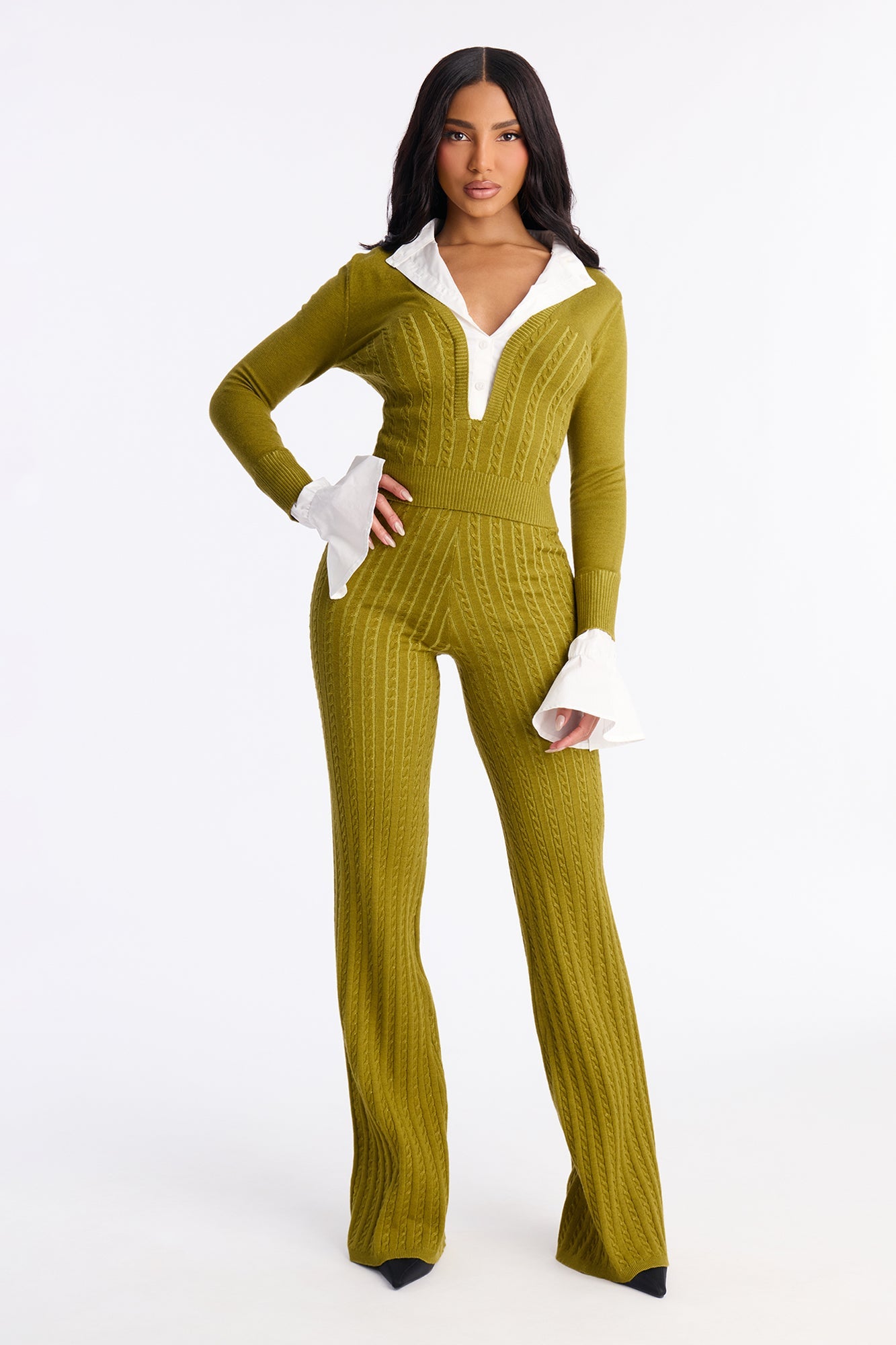 Dinah Sweater Pant Set - Olive