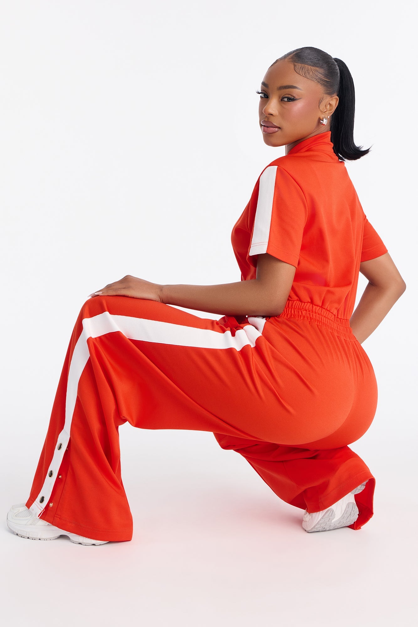 Lianna Short Sleeve Jumpsuit - Orange