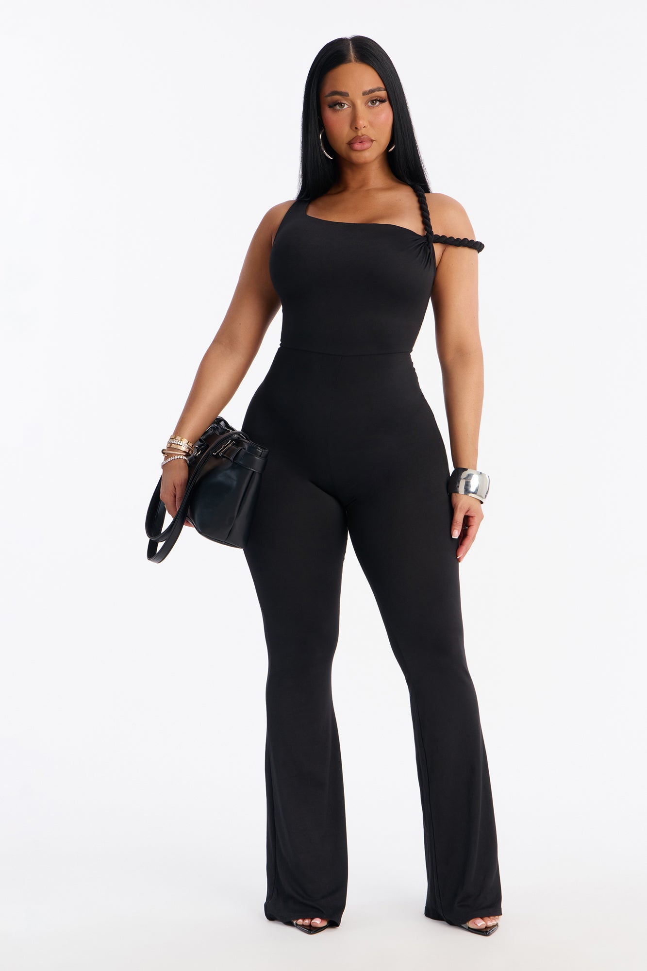 Rhia Twist One Shoulder Jumpsuit - Black