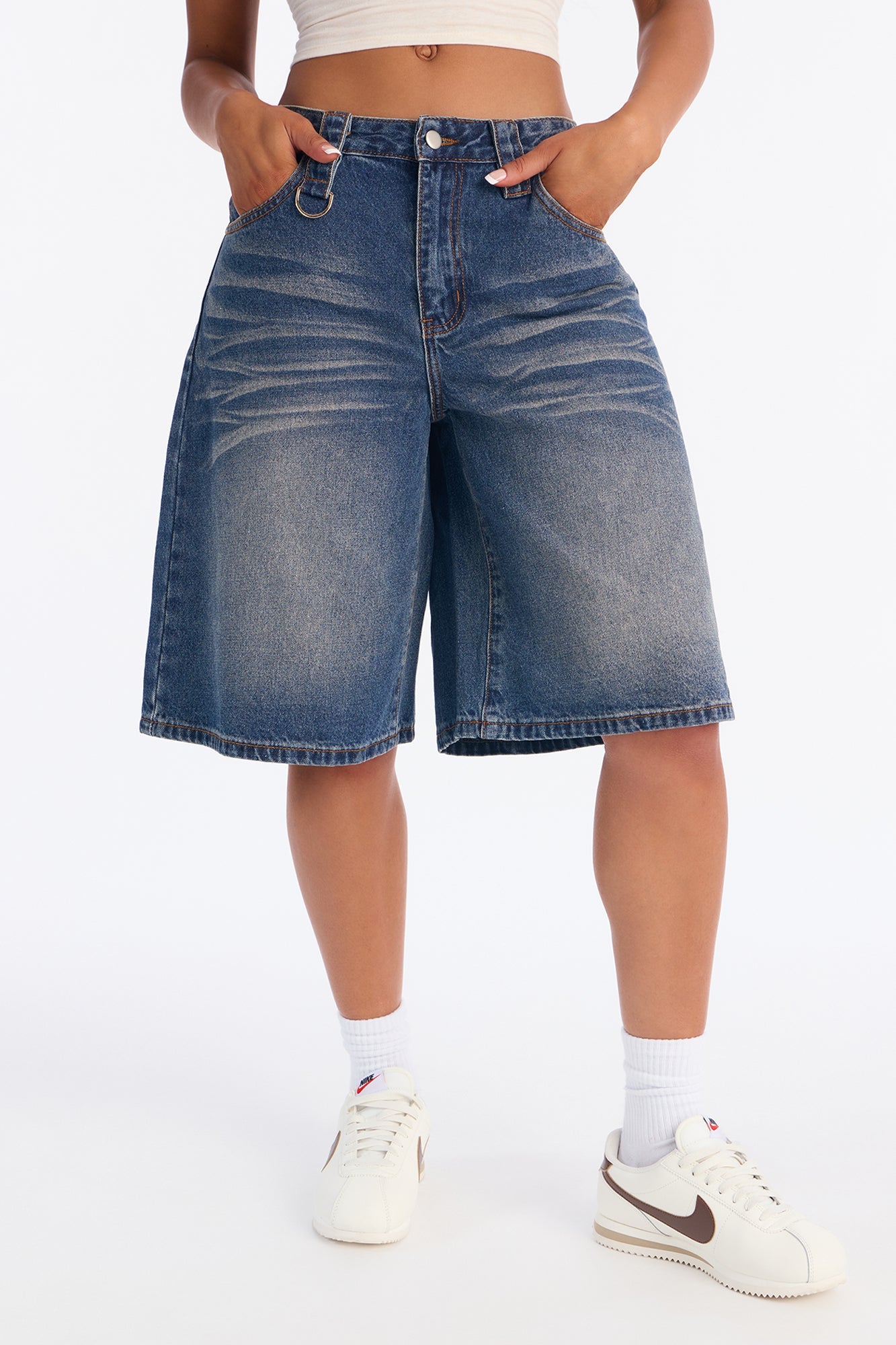 Big Talk Denim Jorts - Dark Wash