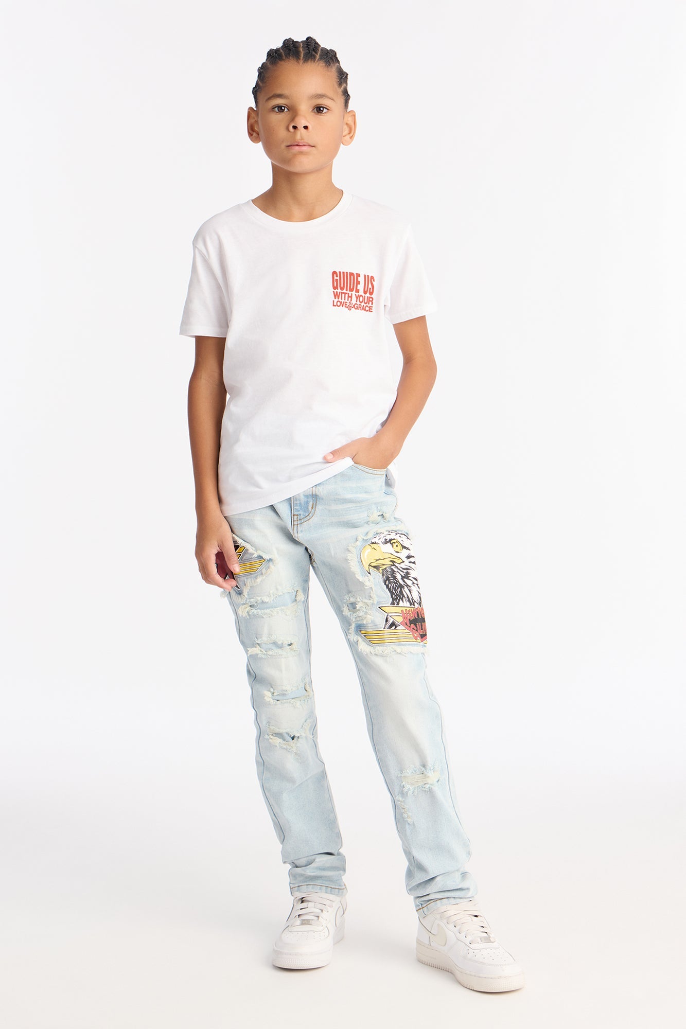 Mini Guide Us Saint Mary Short Sleeve Front/Back Tee - White