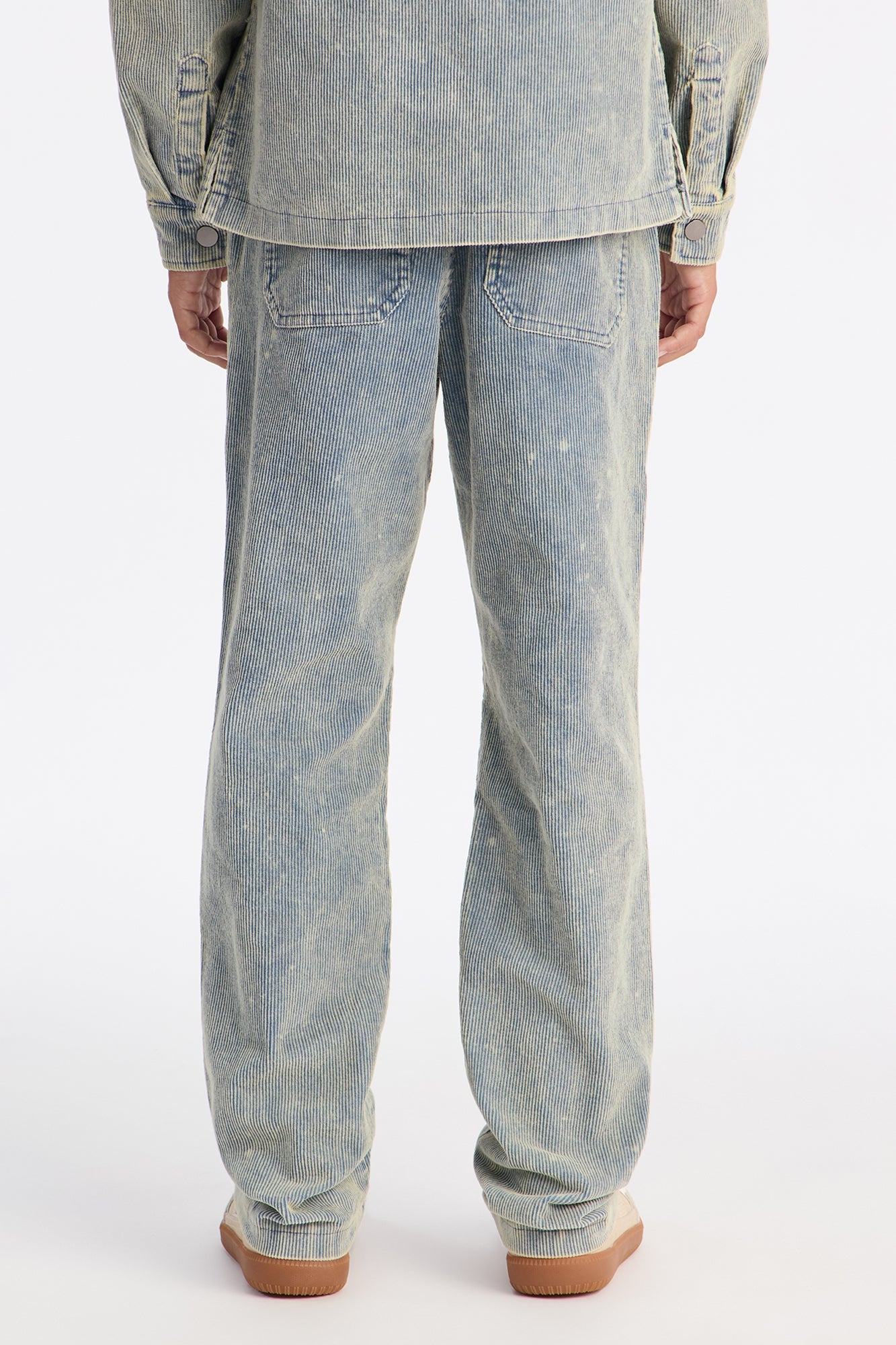 Mini Straight Chi Town Corduroy Pant - Distressed Blue Wash