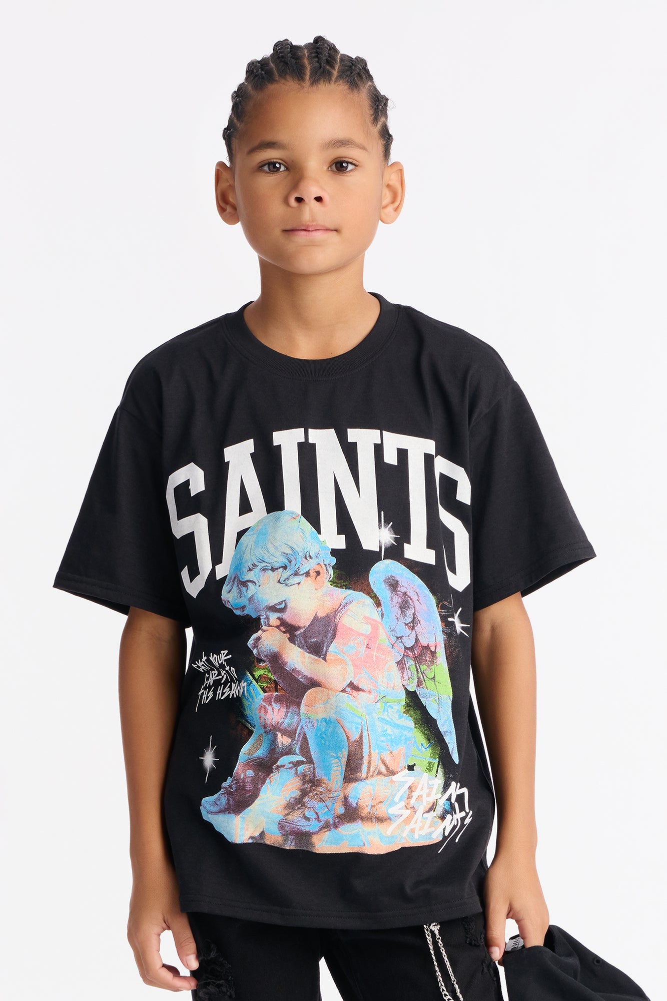 Mini Saints Art SS Tee - Black