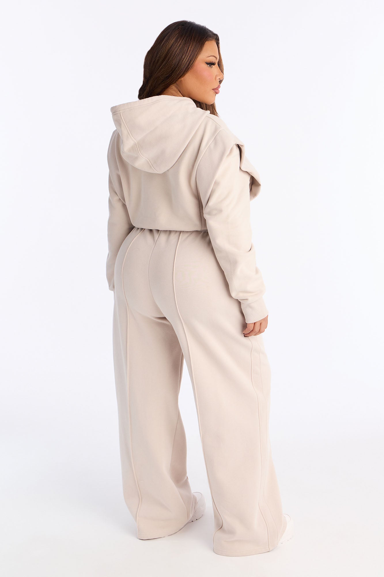 Classic Comfort Wide Leg Pant Set - Taupe