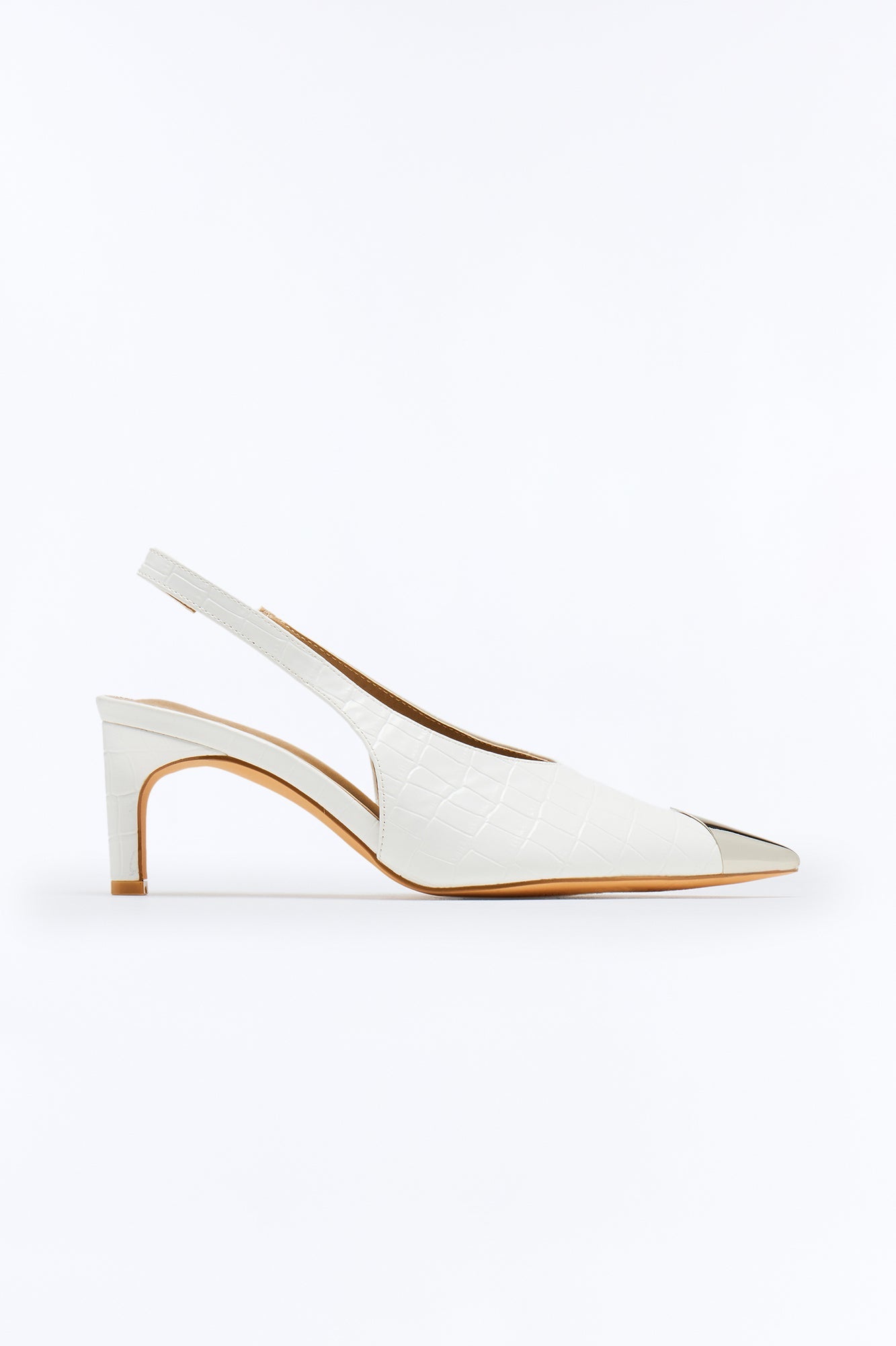 Kiros Croc Slingback Pumps - White