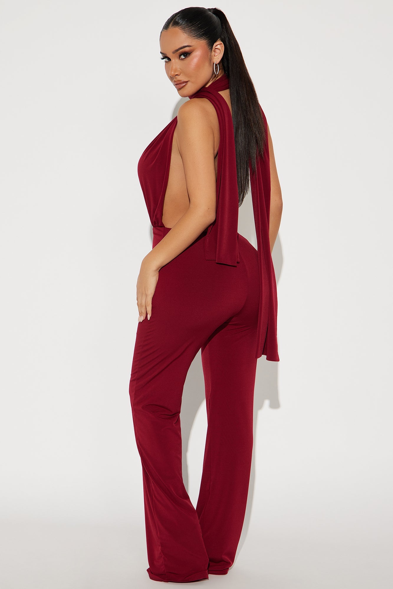 Wrapped Around My Finger Jumpsuit - Burgundy