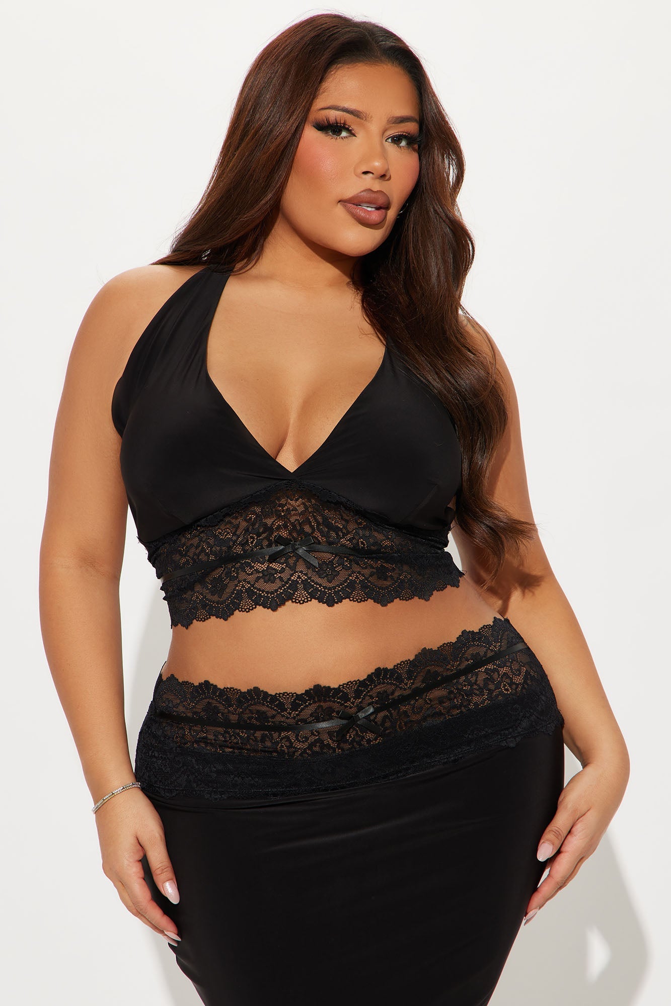 Angelic Energy Lace Skirt Set - Black