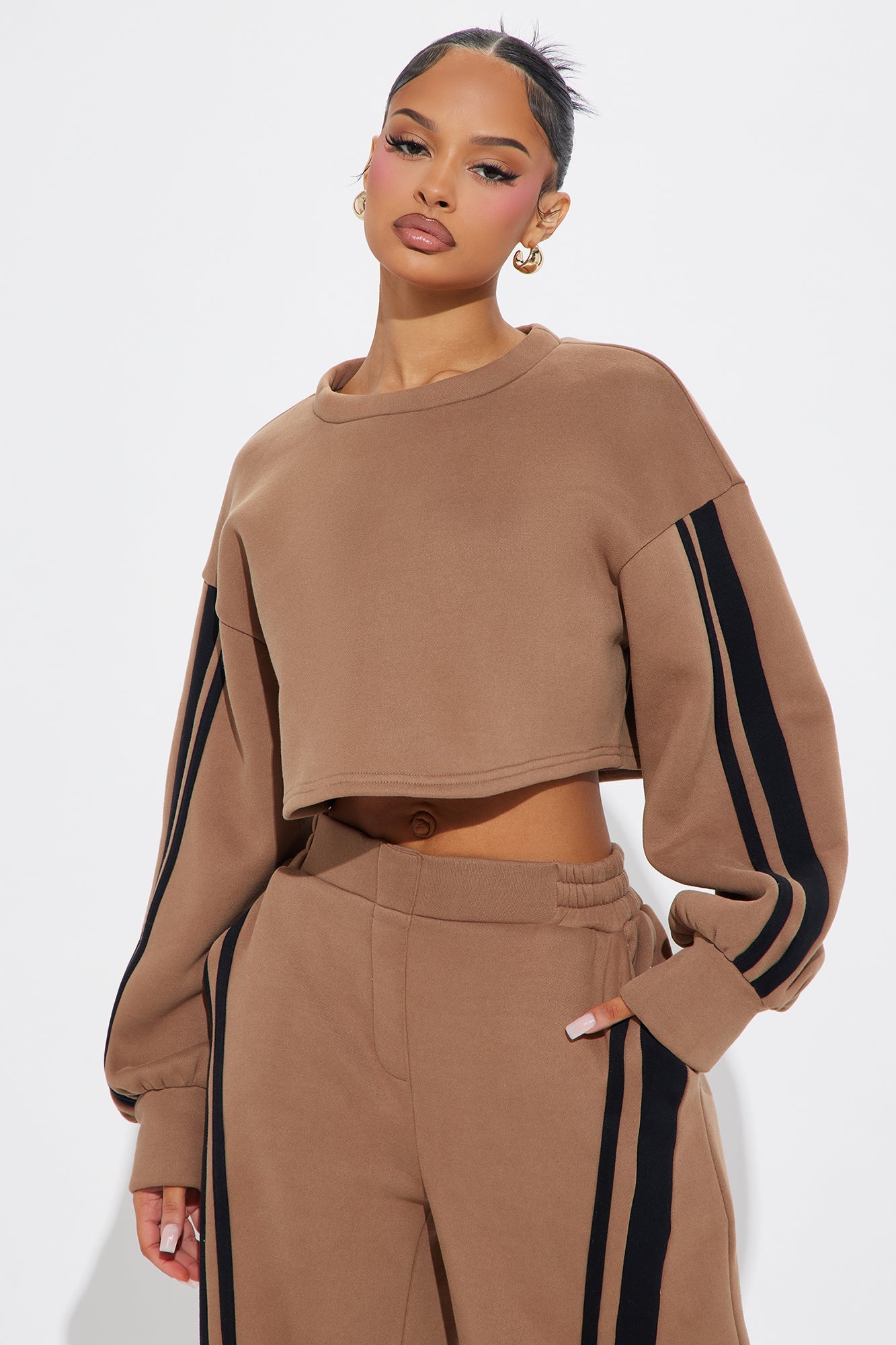Willow Fleece Pant Set - Brown