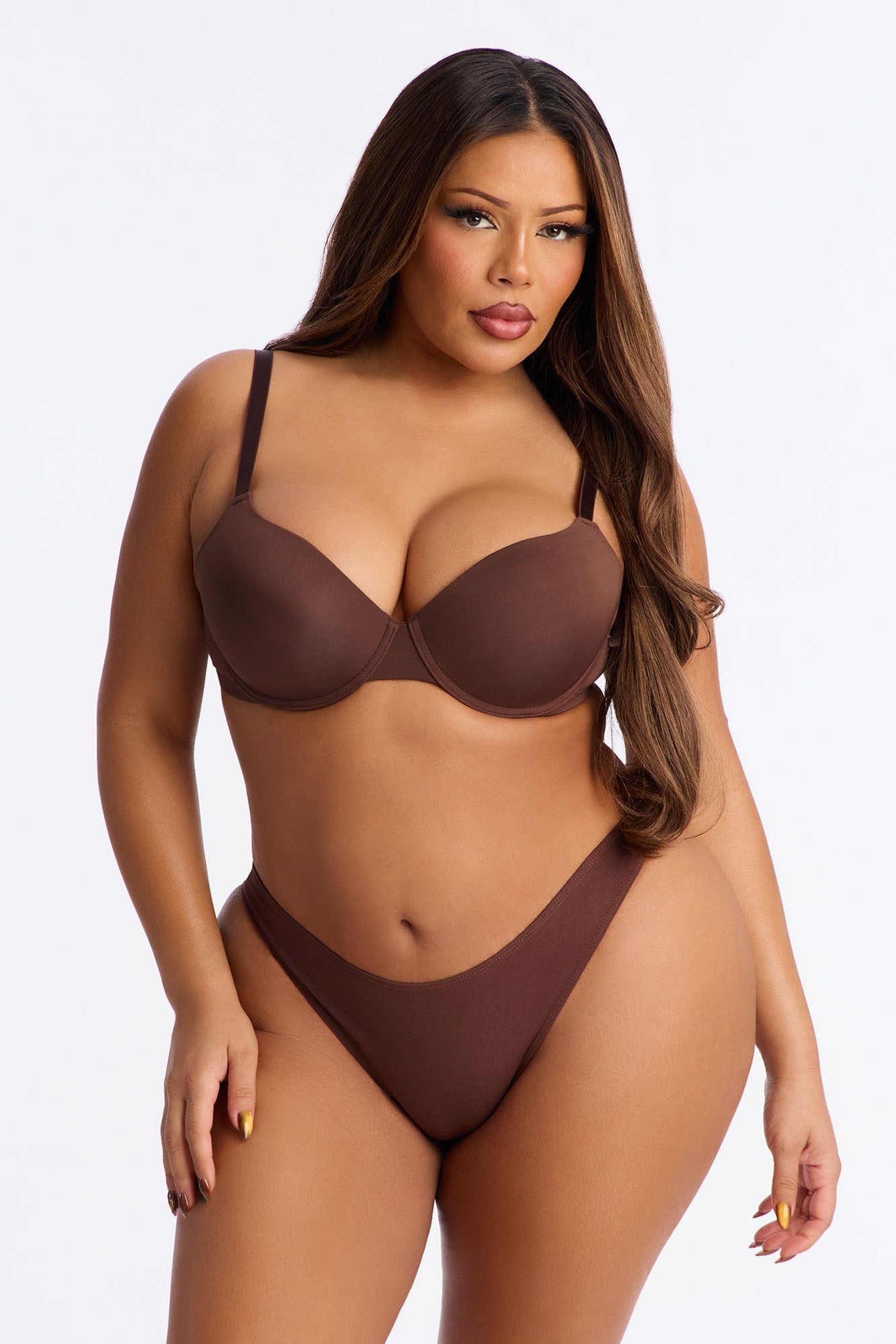 Nova Cotton High Leg Bikini Panty - Chocolate