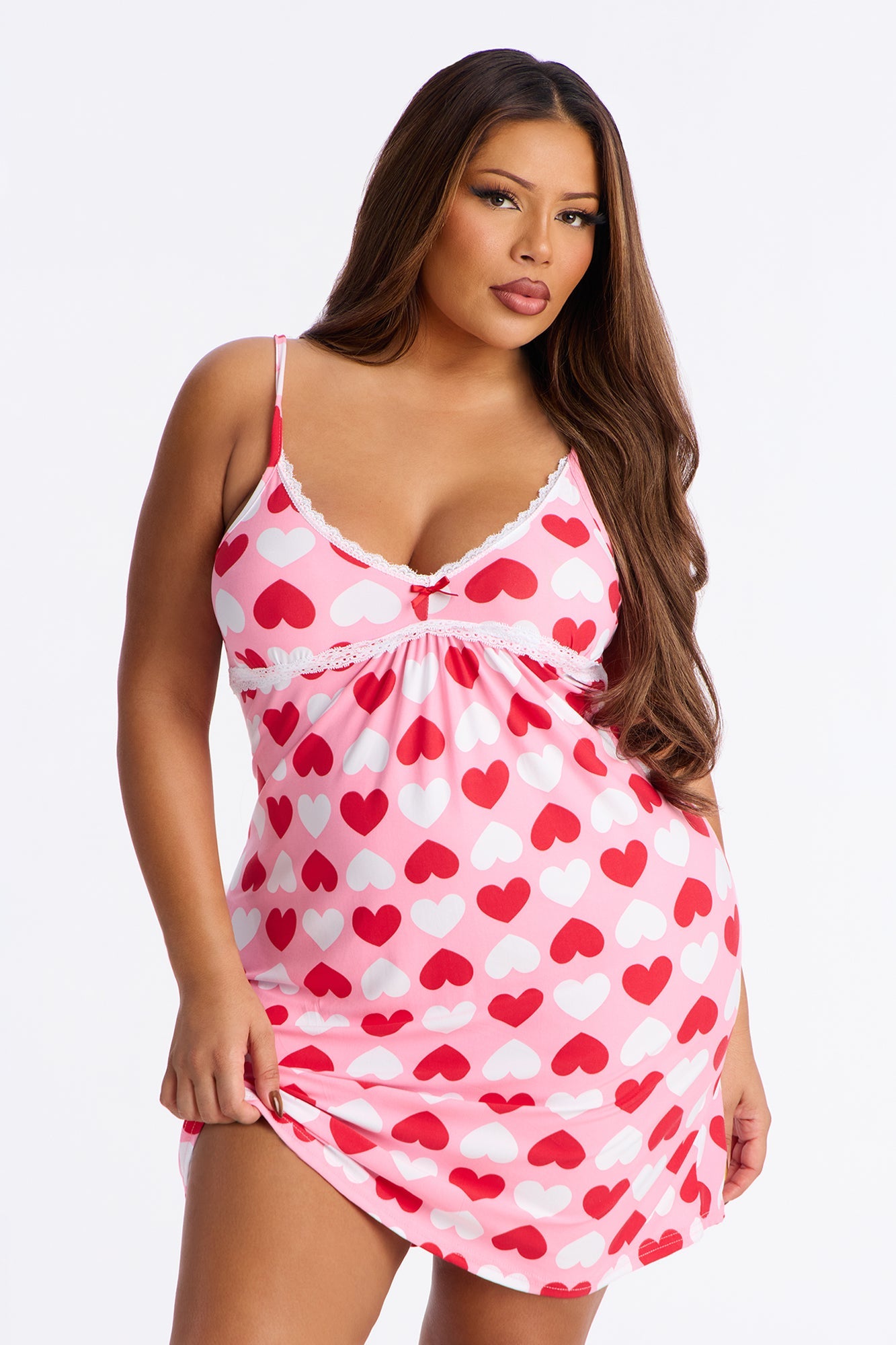 I Heart You Cami PJ Sleep Dress - Pink/combo