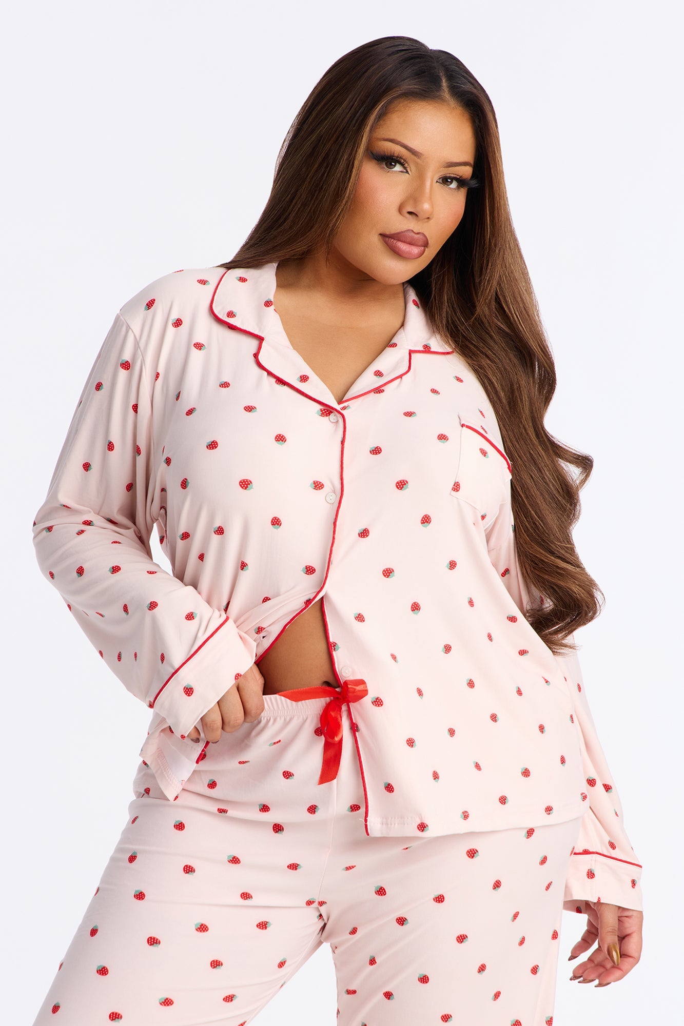 Sweetest Berry Long Sleeve PJ Pant Set - Pink/combo